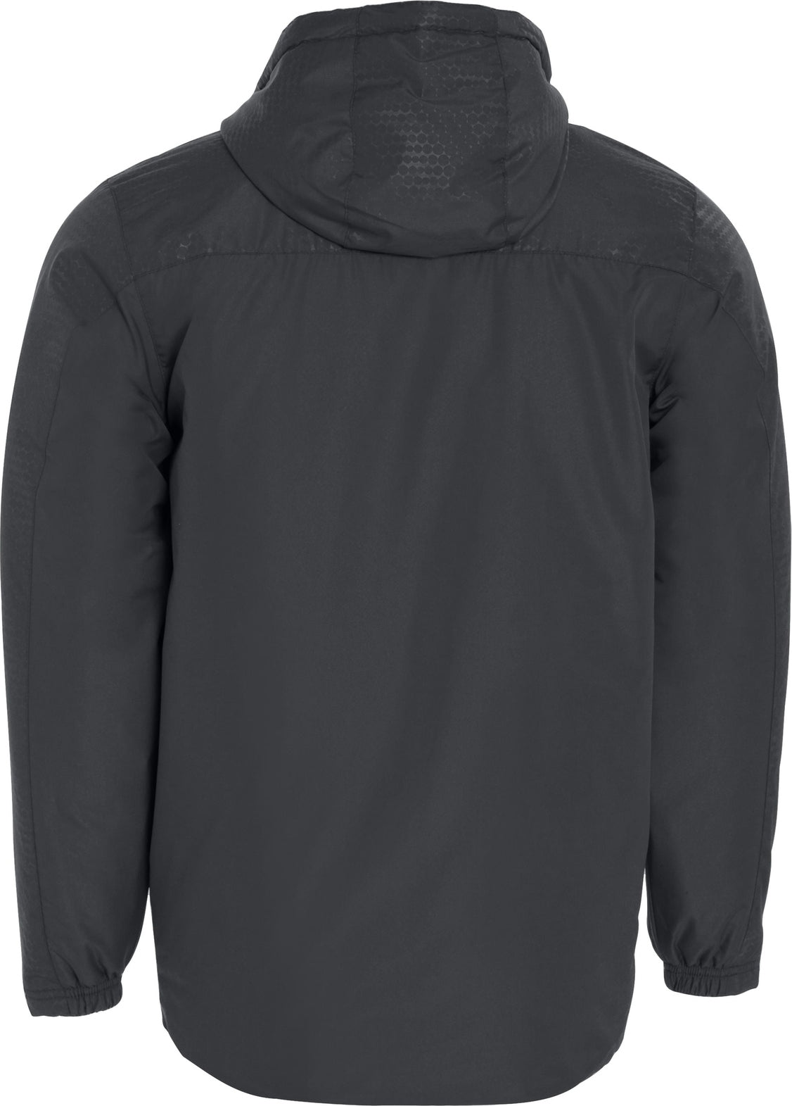 Rear View of CARBON/BLACK BIONIC HOODED JACKET