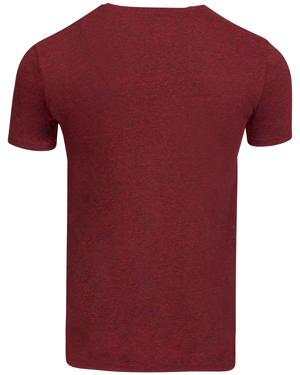 Rear View of Cardinal Black Triblend Triblend Short-Sleeve T-Shirt - 102A