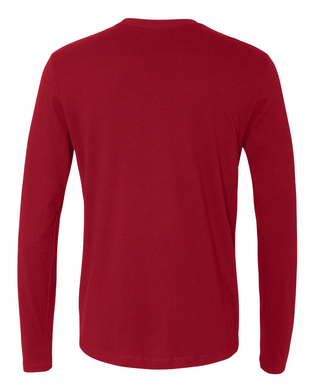 Front View of Cardinal Cotton Long Sleeve T-Shirt - 3601