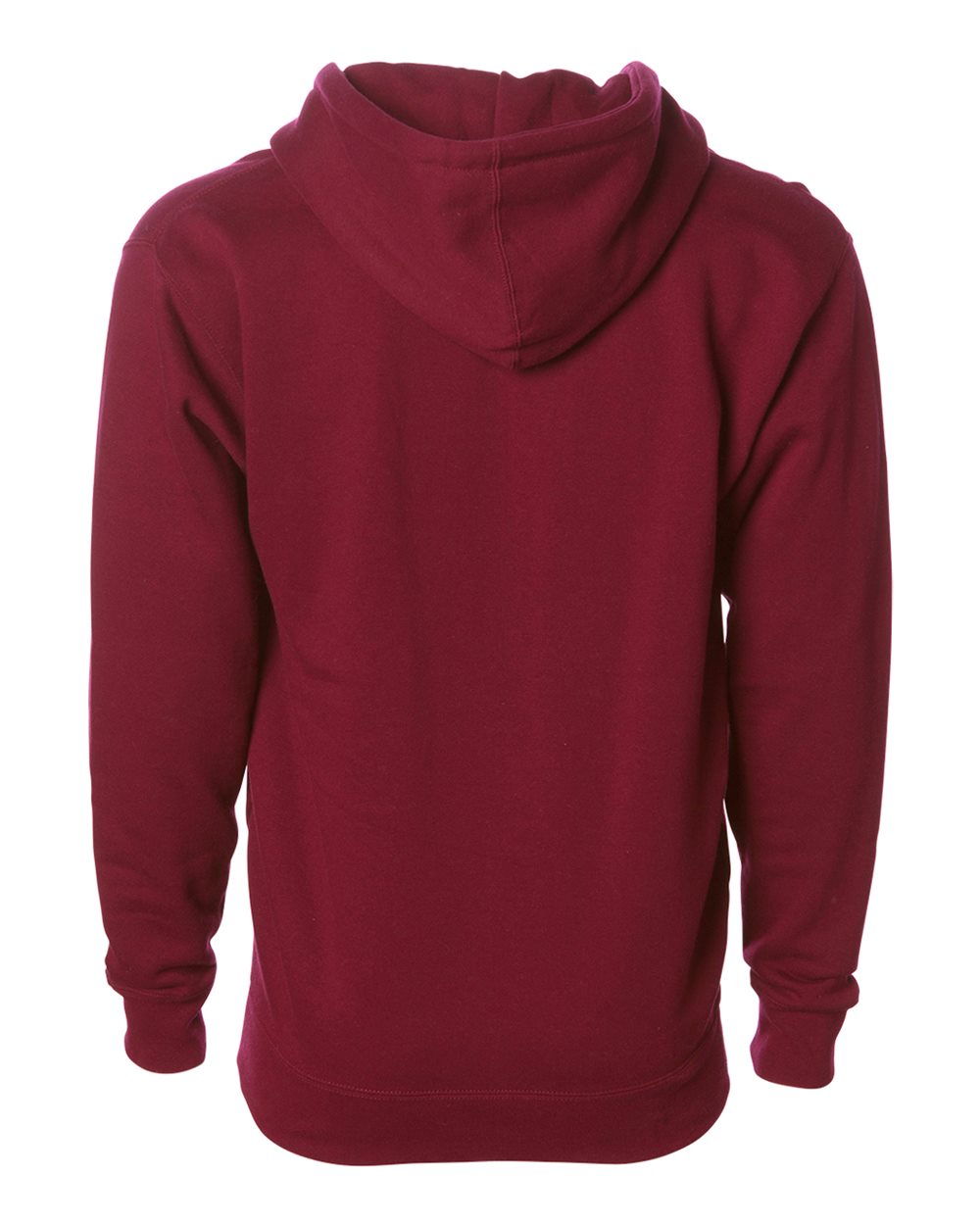 Rear View of Cardinal Heavyweight Full-Zip Hooded Sweatshirt - IND4000Z