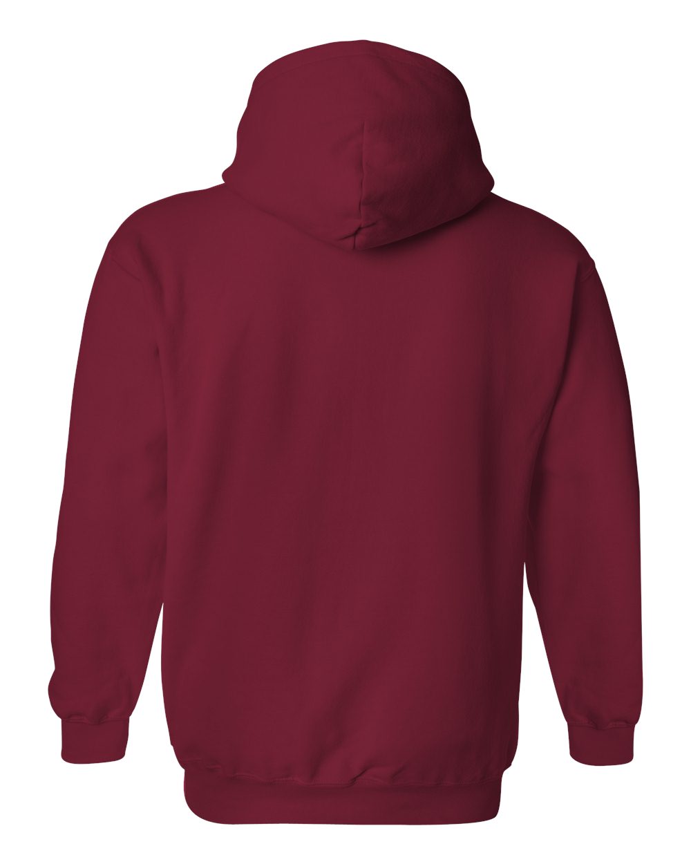 Rear View of Cardinal Red Heavy Blend™ Hooded Sweatshirt - 18500