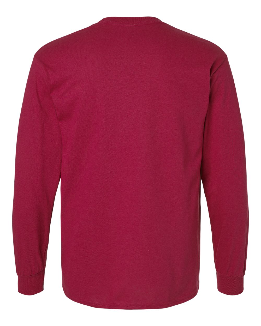 Front View of Cardinal Red Ultra Cotton® Long Sleeve T-Shirt - 2400