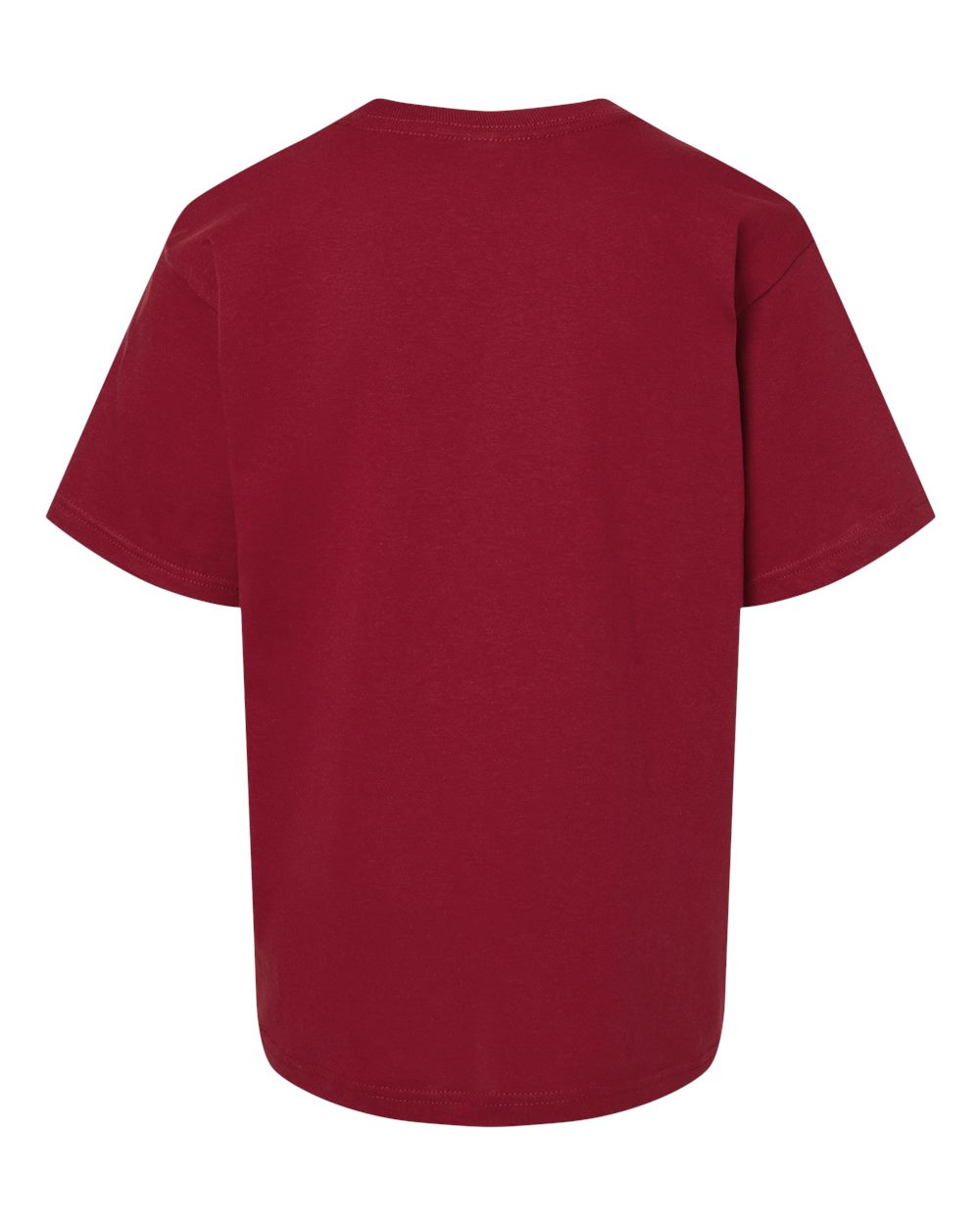 Front View of Cardinal Red Youth Gold Soft Touch T-Shirt - 4850