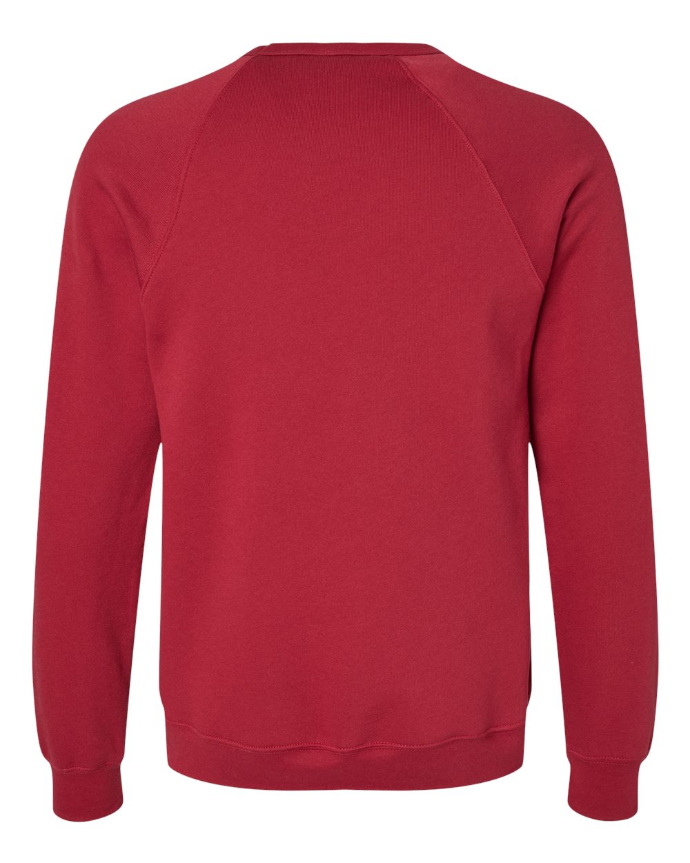 Front View of Cardinal Sponge Fleece Raglan Crewneck Sweatshirt - 3901