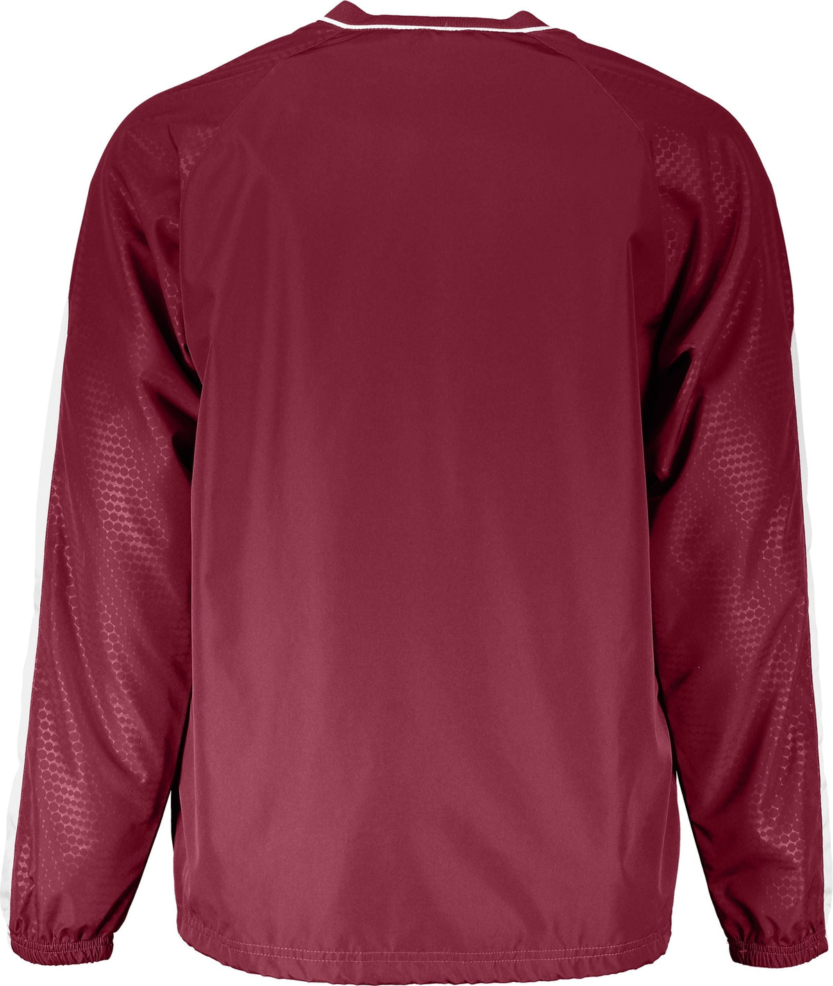 Rear View of CARDINAL/WHITE BIONIC PULLOVER WINDSHIRT