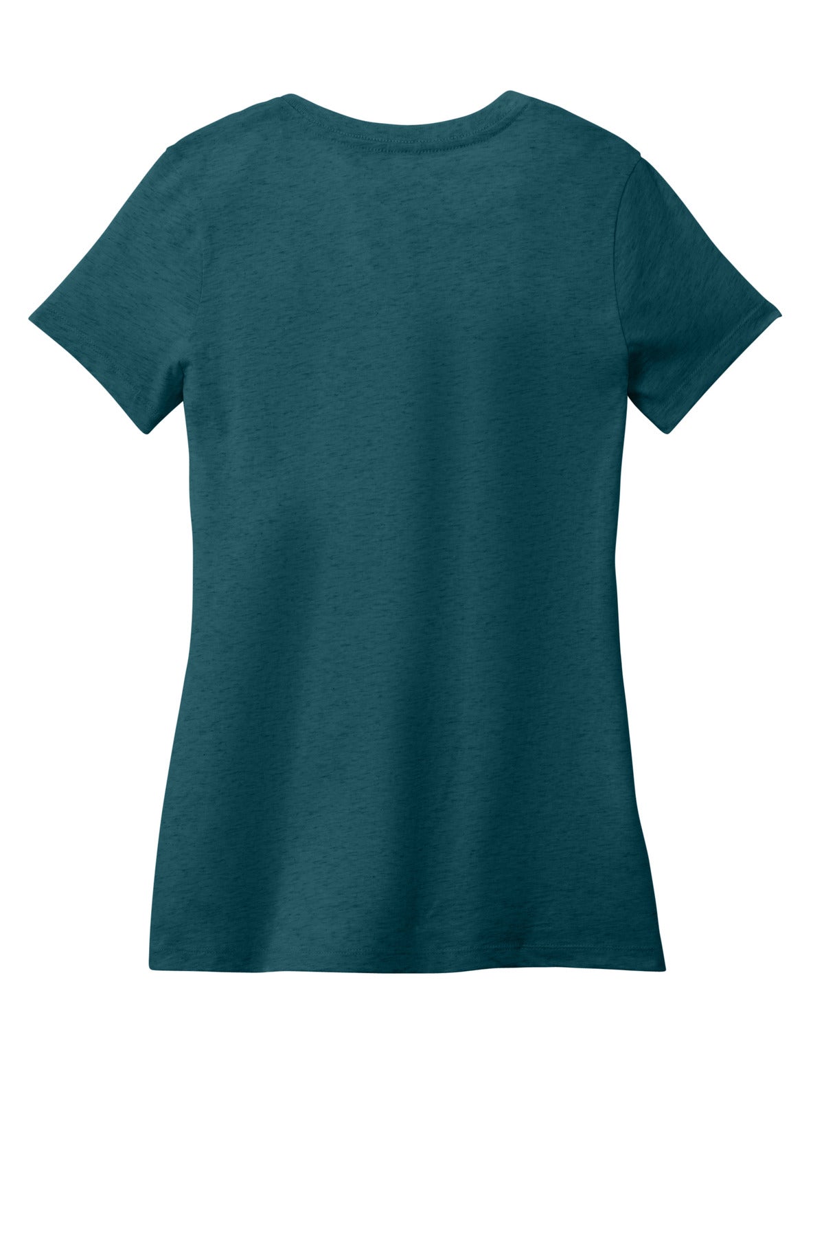 Rear View of CariBluHtr District - Women's Perfect Weight V-Neck Tee. DM1170L