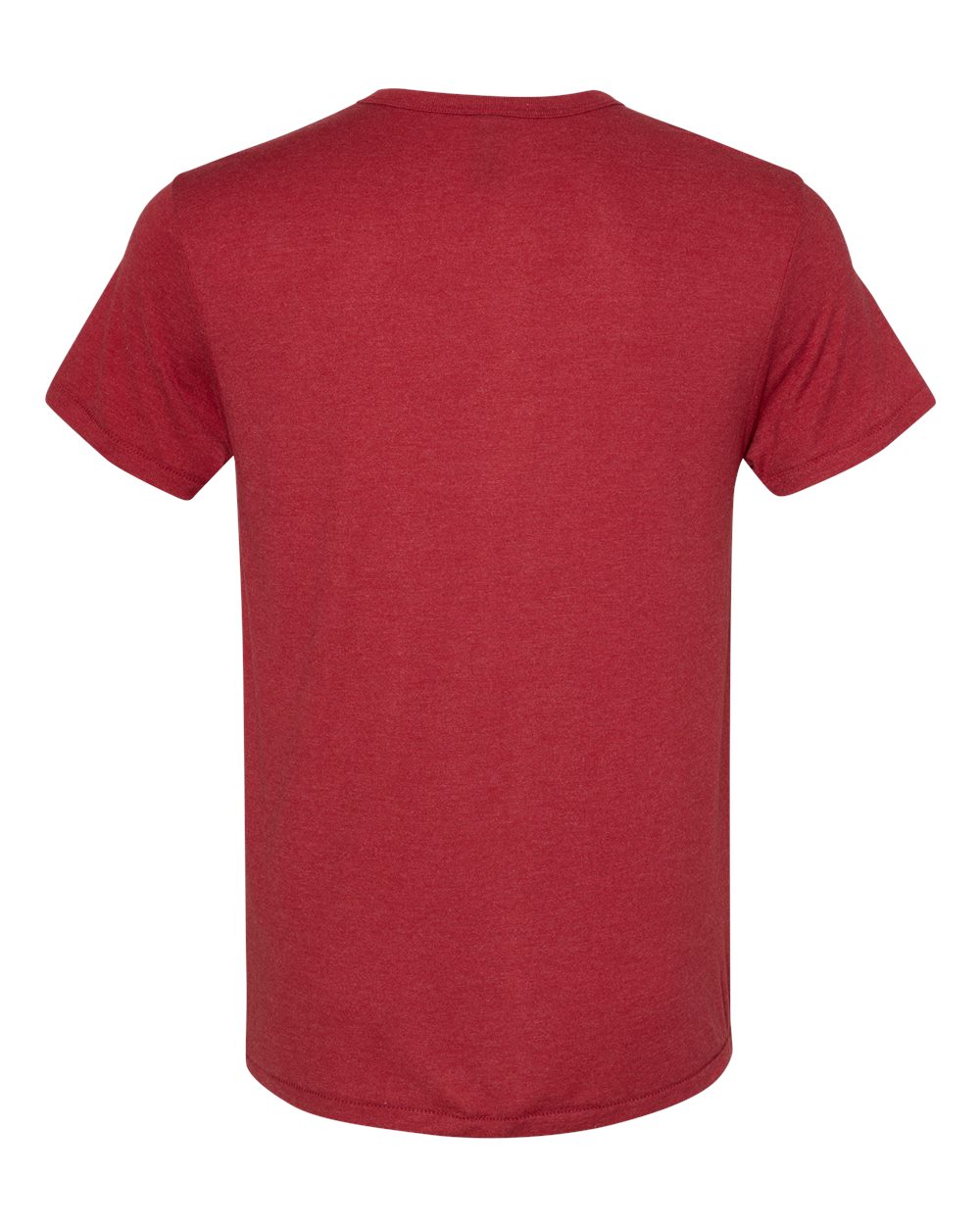 Front View of Carmine Red Triblend Modal Triblend T-Shirt - MO100