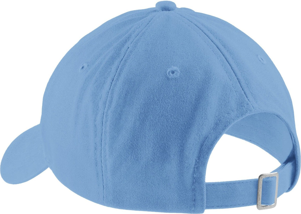 Rear View of Carolina Blue Port Authority Brushed Twill Low Profile Cap. CP77