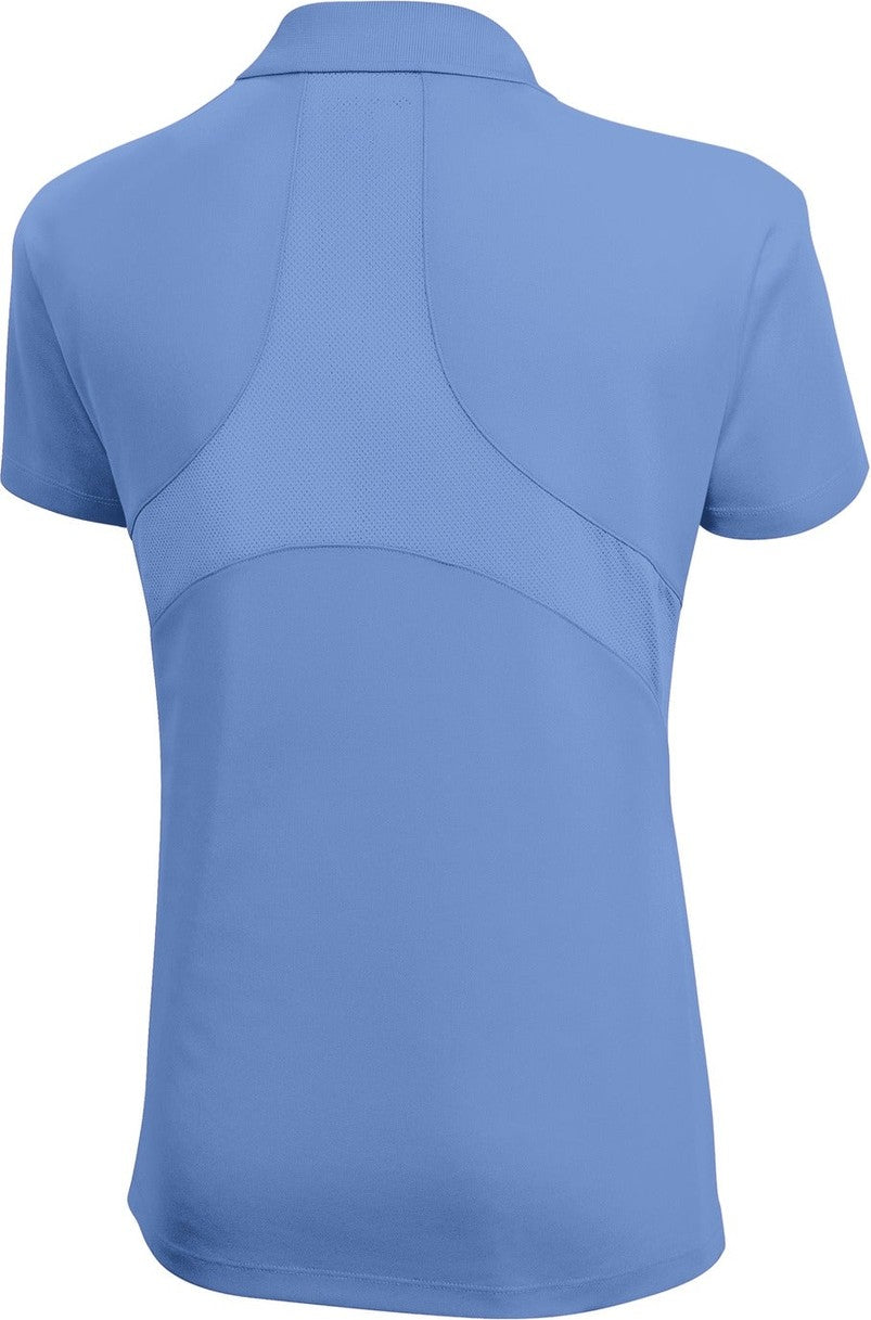 Rear View of Carolina Blue Sport-Tek Women's Dri-Mesh Pro Polo. L474
