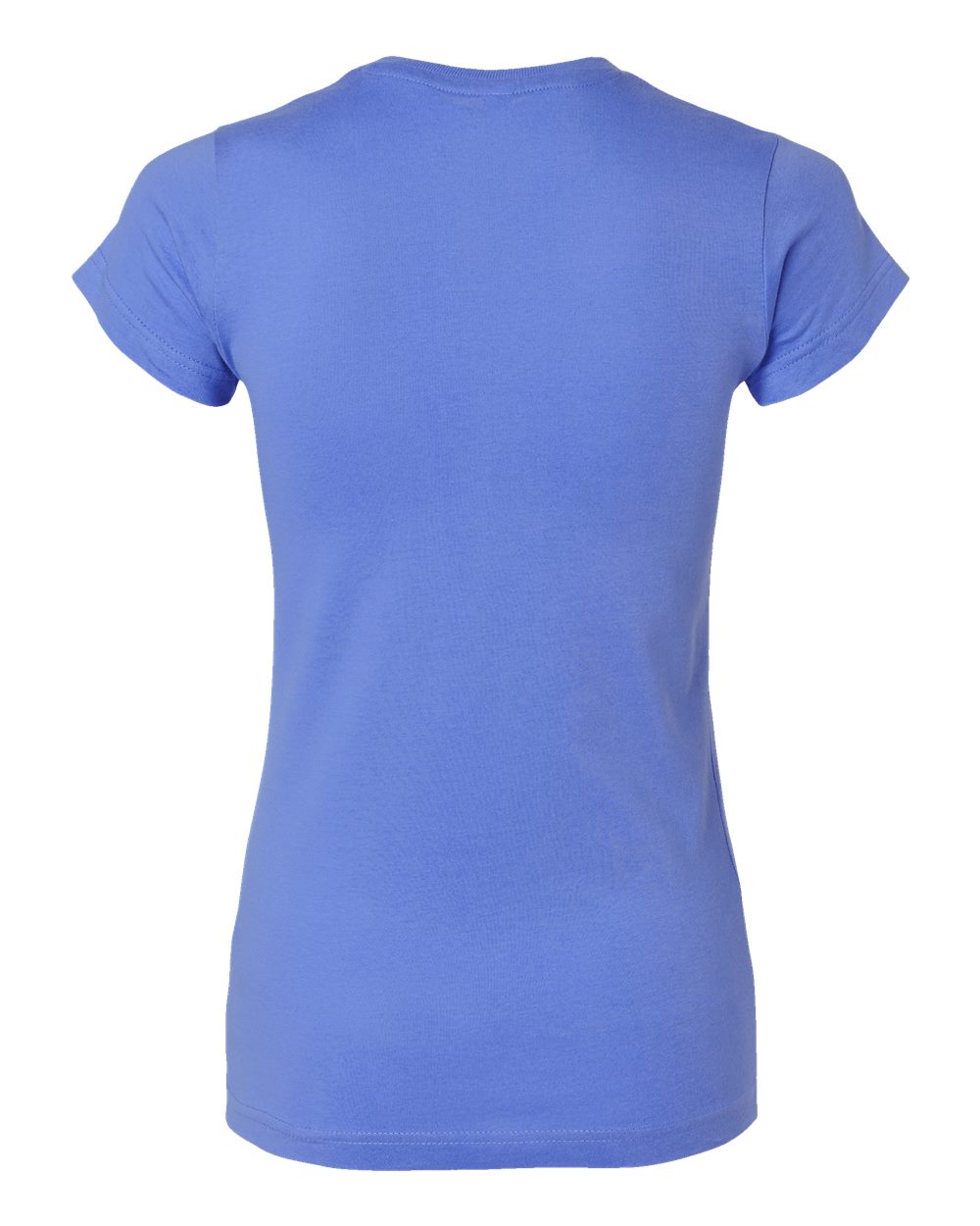 Front View of Carolina Blue Women's Fitted Fine Jersey Tee - 3616