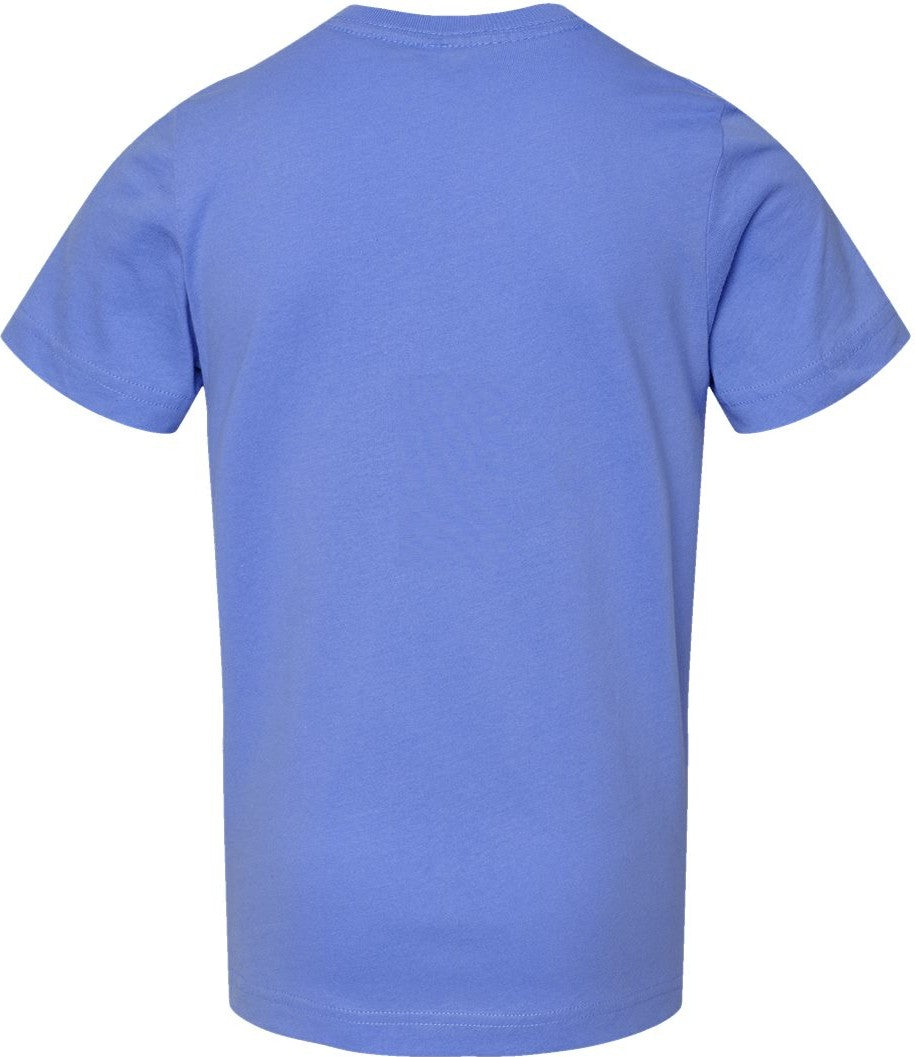 Front View of Carolina Blue Youth Fine Jersey Tee - 6101