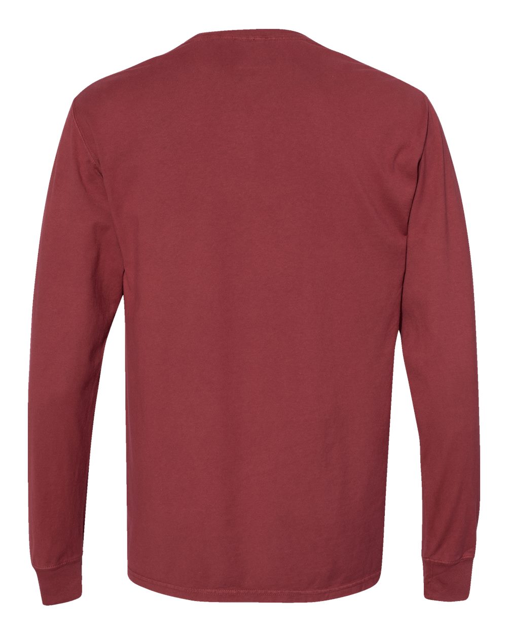 Front View of Cayenne Garment-Dyed Long Sleeve T-Shirt - GDH200