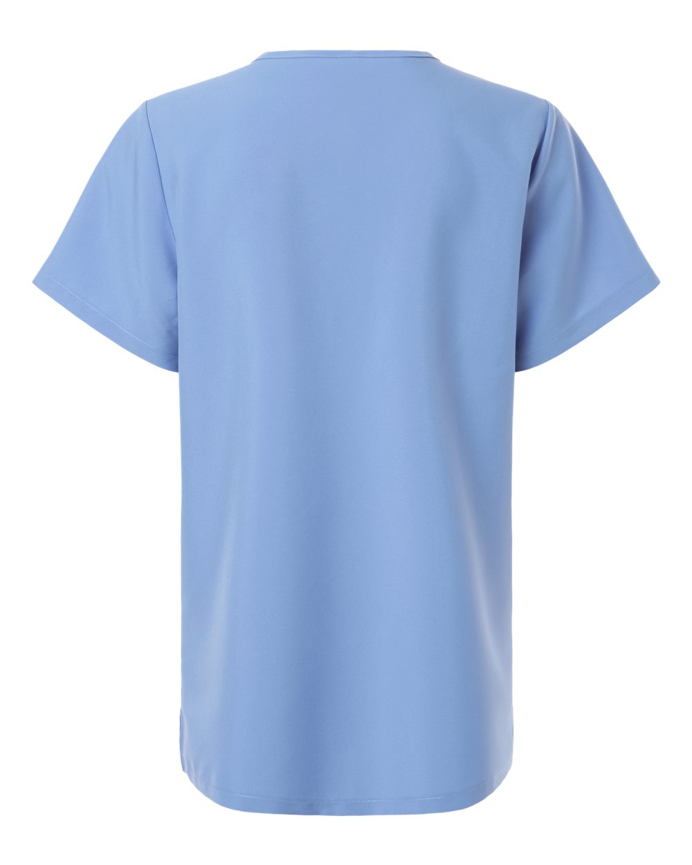 Rear View of Ceil Blue Women's V-Neck 1 Pocket Scrub Top - HSB000 plain