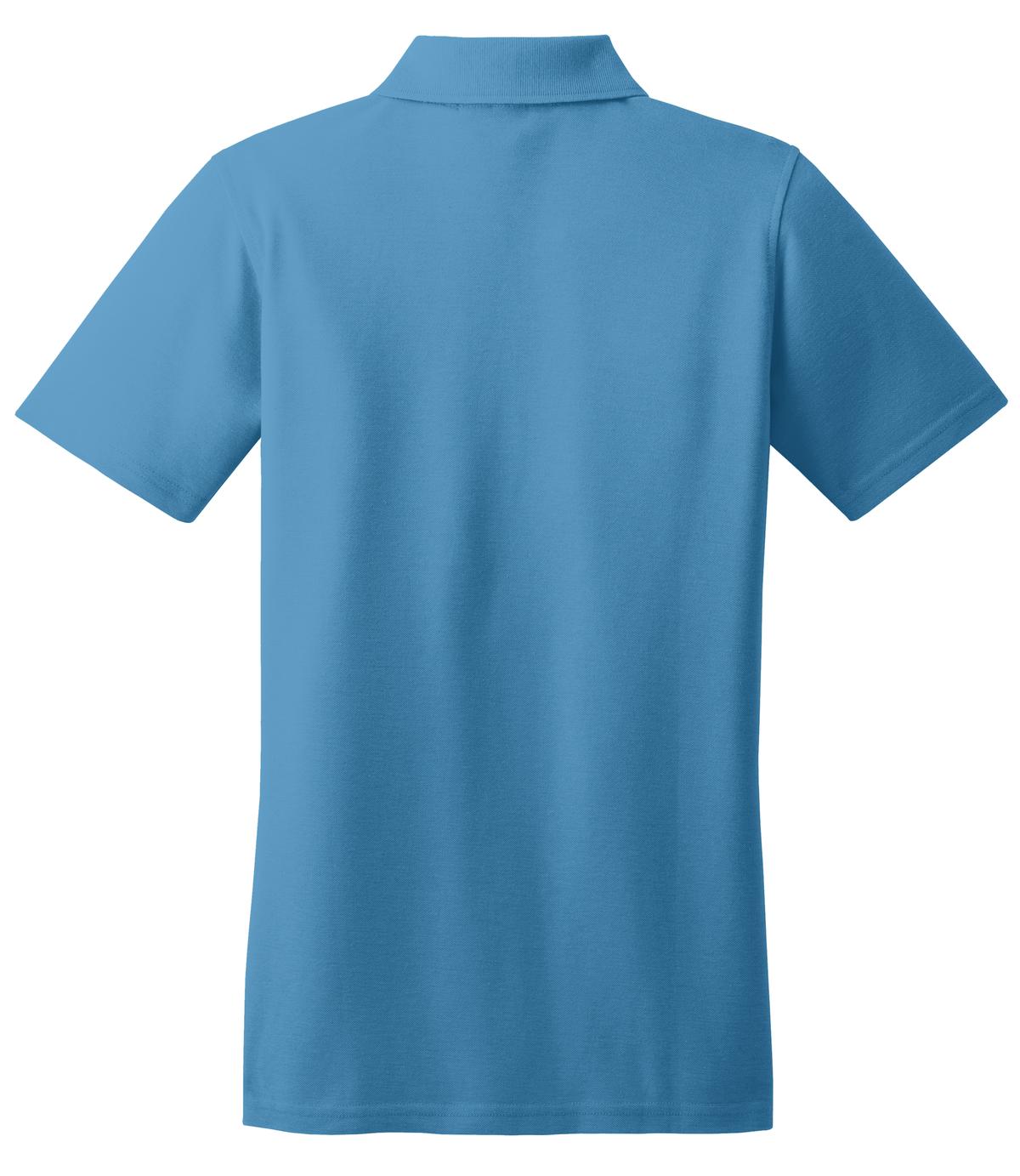 Front View of Celadon Blue Port Authority Women's Stain-Resistant Polo. L510