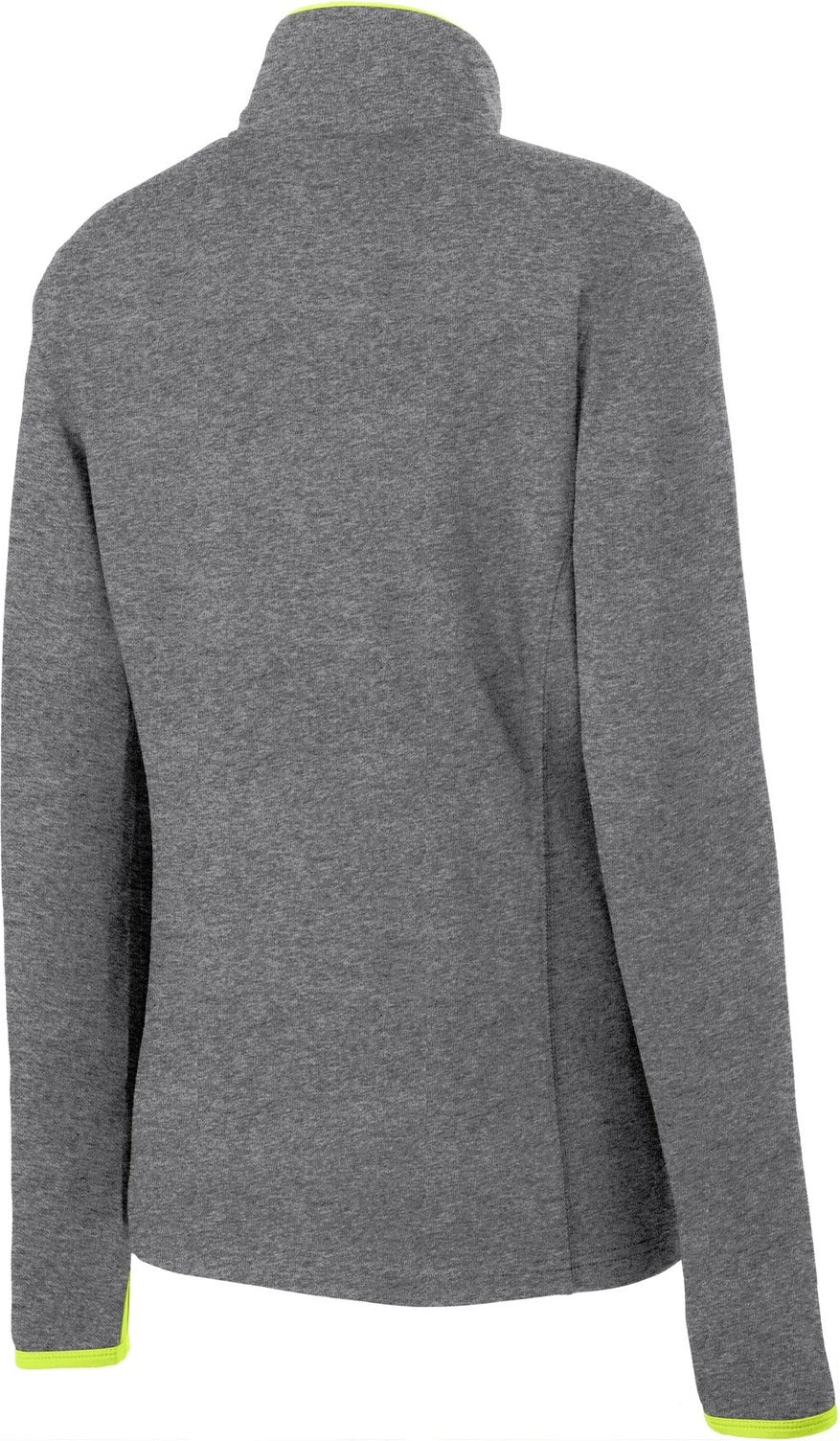 Front View of CGH/Charge Grn Sport-Tek Women's Sport-Wick Stretch Contrast Full-Zip Jacket. LST853