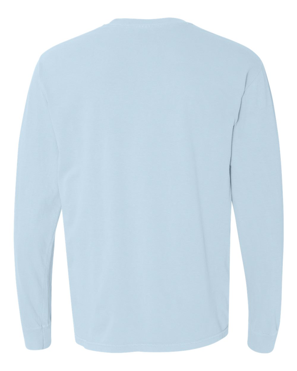 Front View of Chambray Garment-Dyed Heavyweight Long Sleeve T-Shirt - 6014