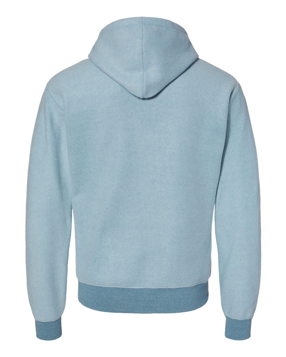 Front View of Chambray Heather Flip Side Fleece Hooded Sweatshirt - 8709