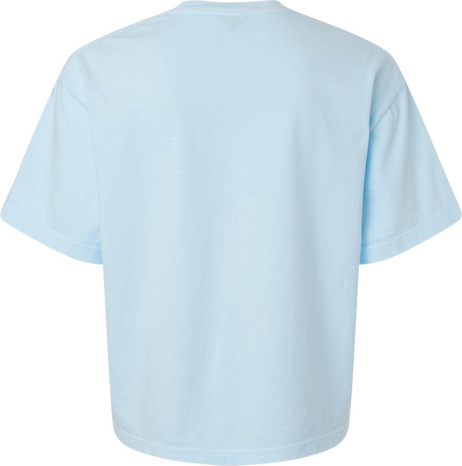Front View of Chambray Women's Heavyweight Boxy T-Shirt - 3023CL