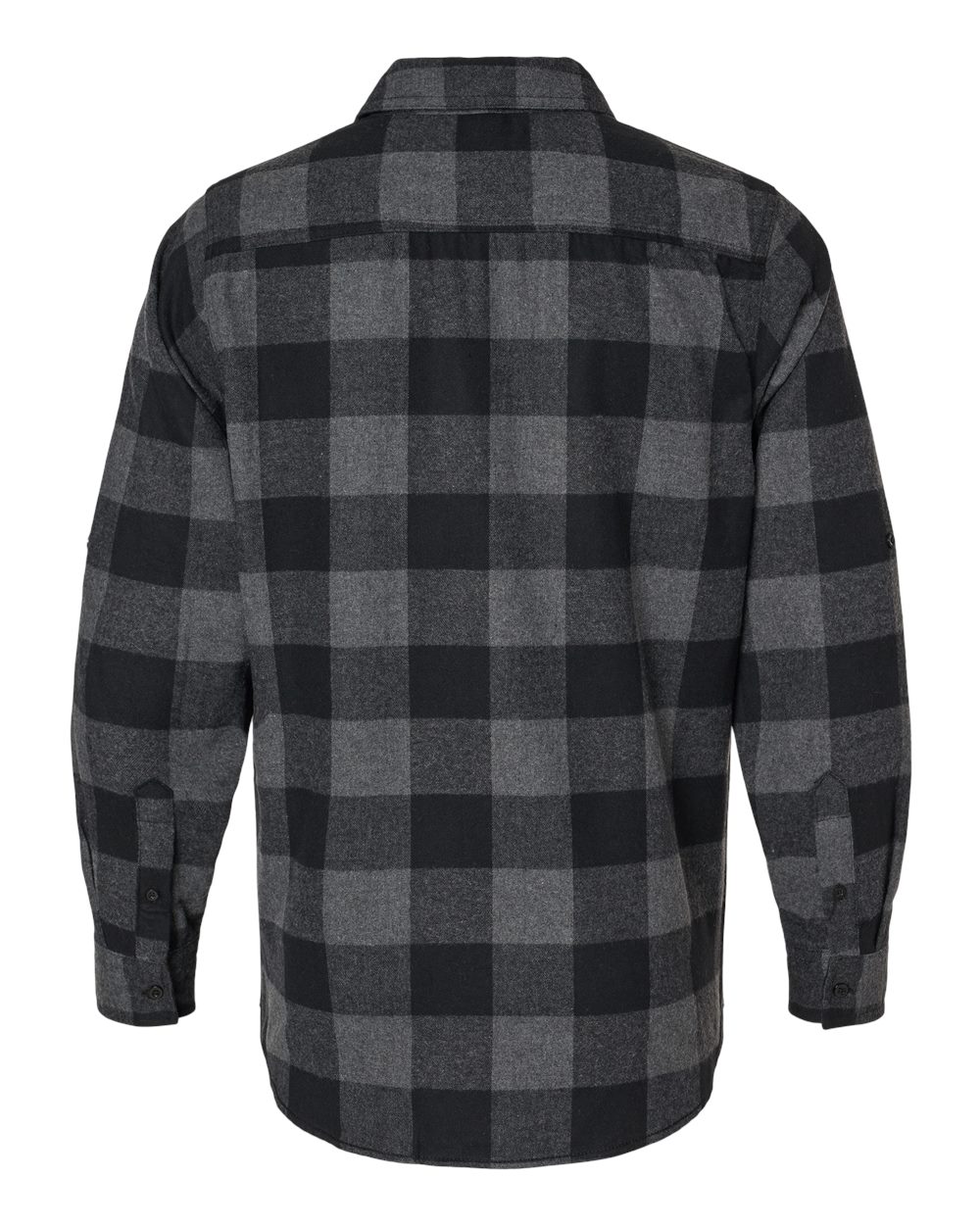 Front View of Charcoal/ Black Buffalo Yarn-Dyed Flannel Shirt - 8210