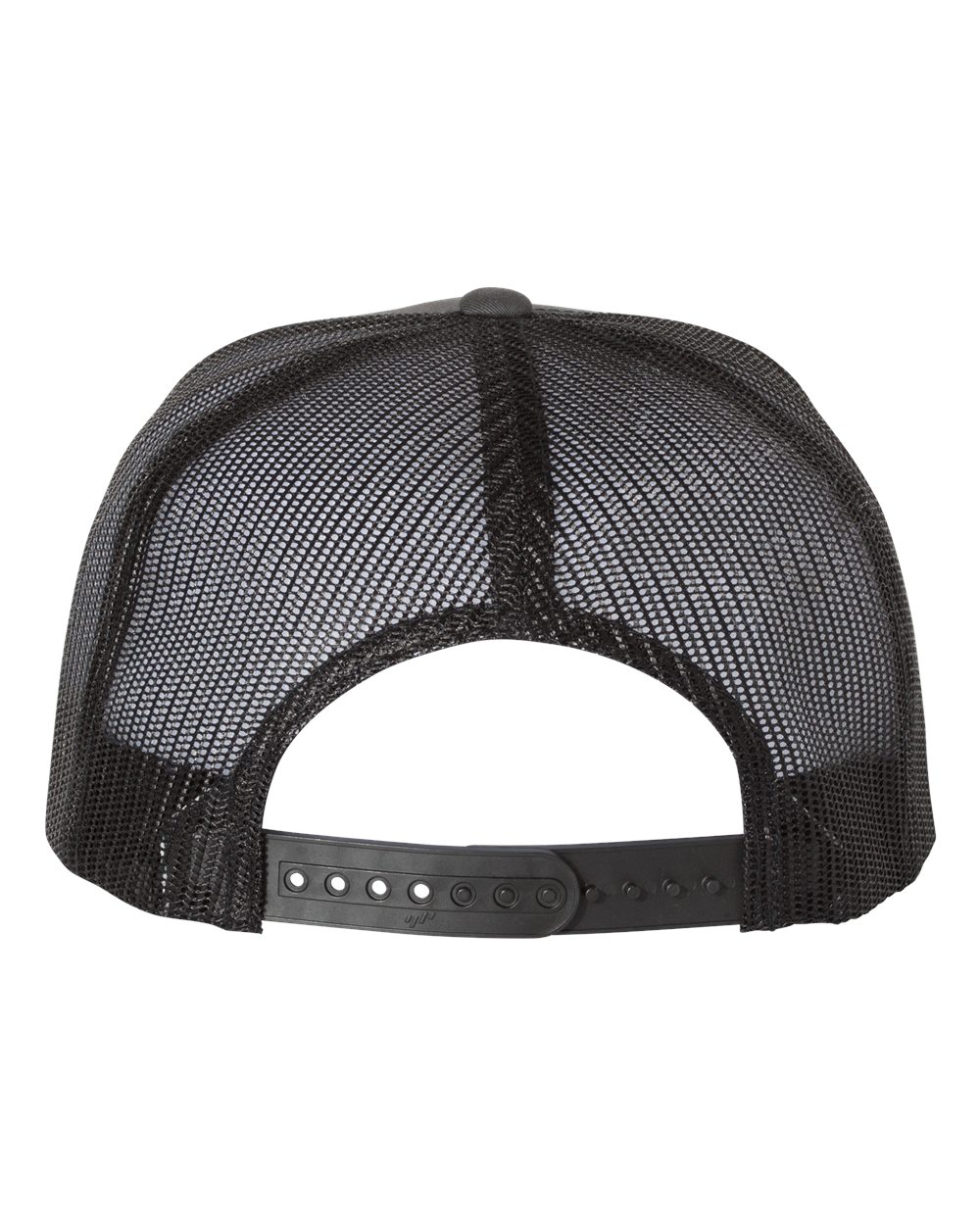 Rear View of Charcoal/ Black Five-Panel Classic Trucker Cap - 6006