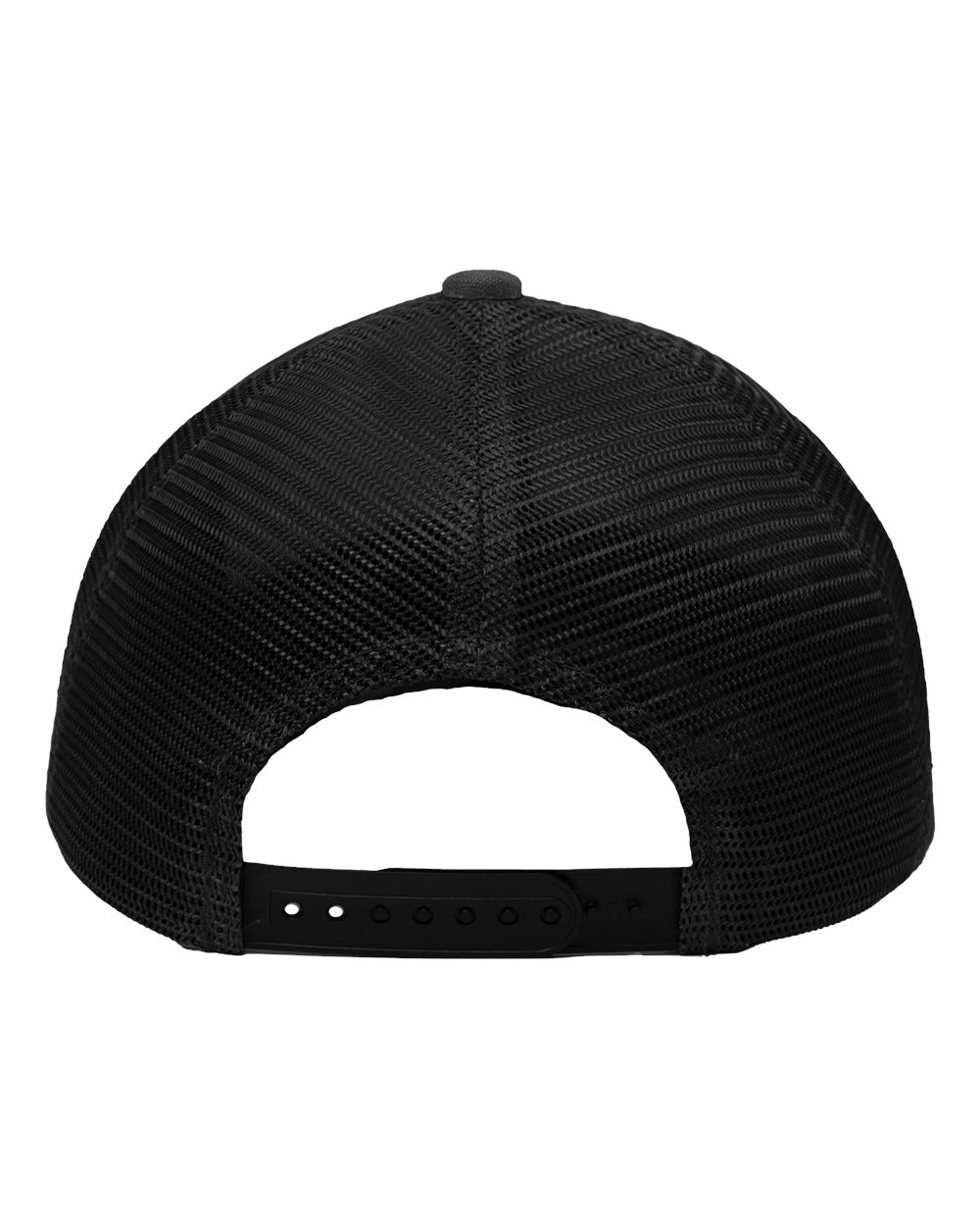 Rear View of Charcoal/ Black Modern Six-Panel Trucker Fit Cap - SP1650