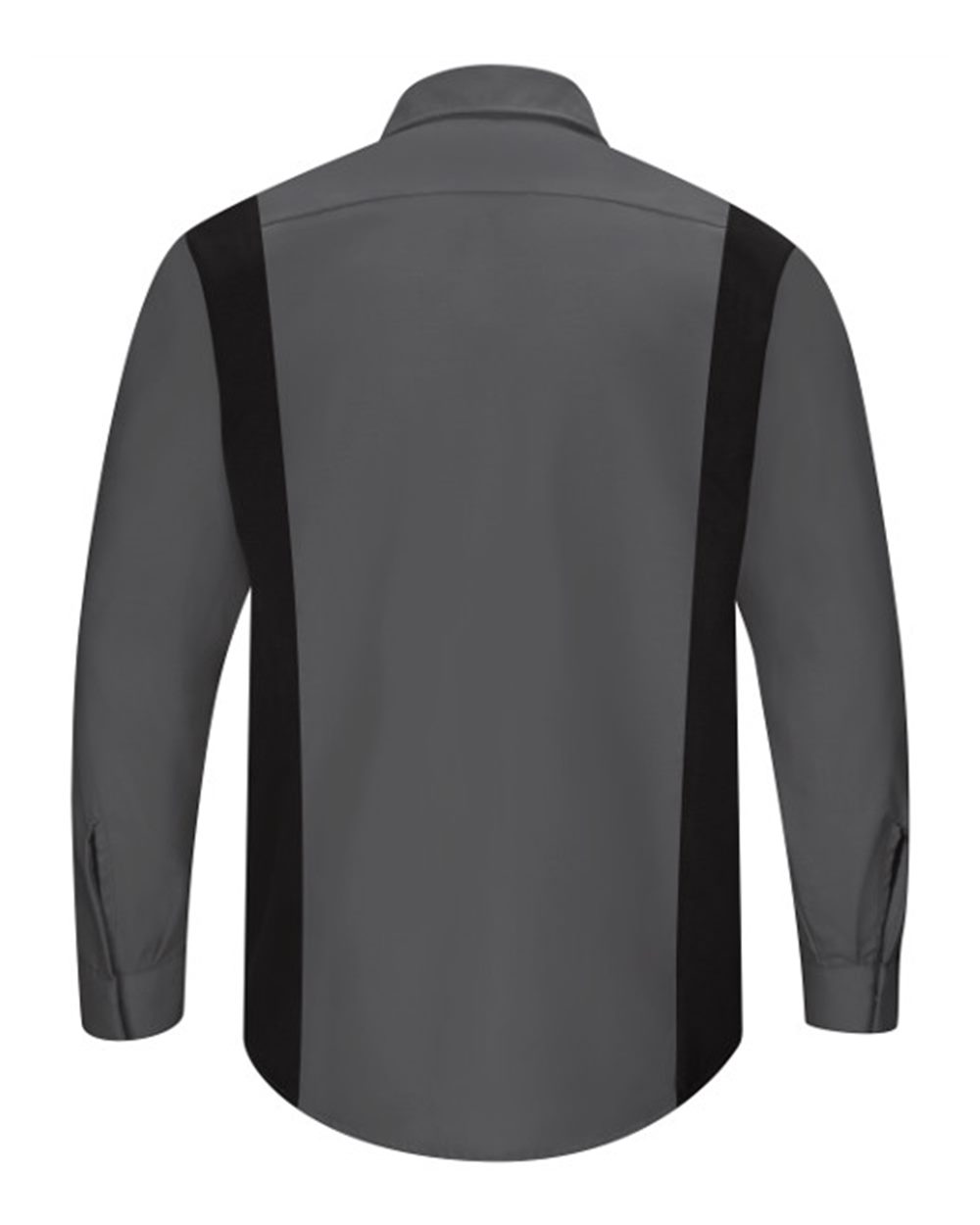 Front View of Charcoal/ Black Performance Plus Long Sleeve Shirt with OilBlok Technology - SY32