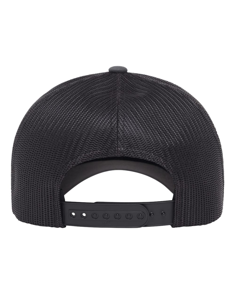 Rear View of Charcoal/ Black Retro Trucker Rope Cap - 6606BD plain