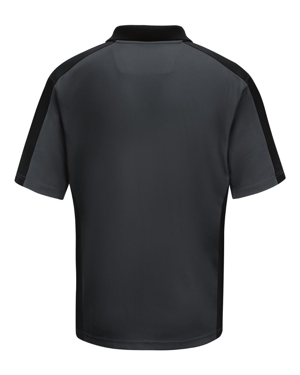 Front View of Charcoal/ Black Short Sleeve Performance Knit Two Tone Polo - SK54