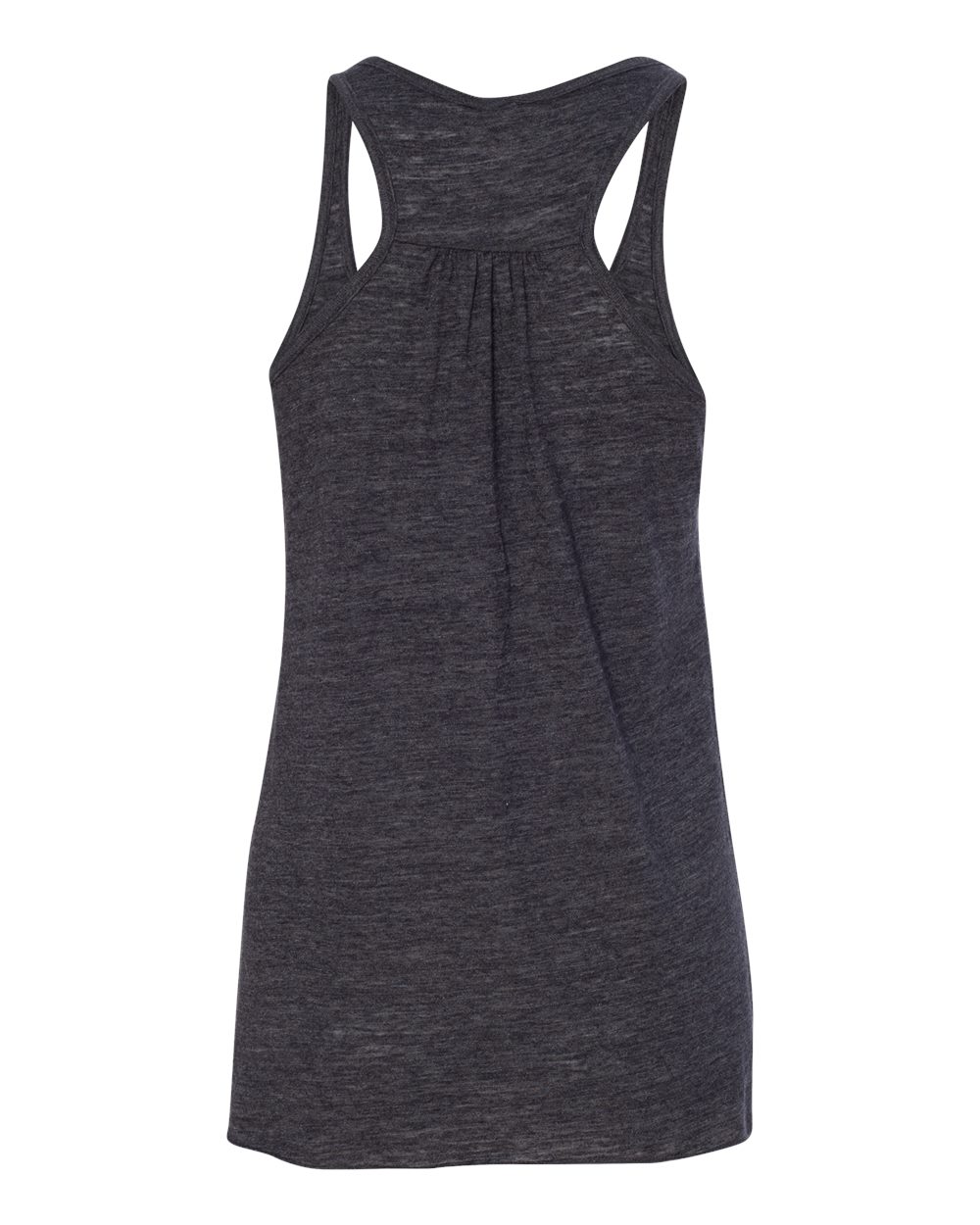 Rear View of Charcoal Black Slub Women&#39;s Flowy Racerback Tank - 8800