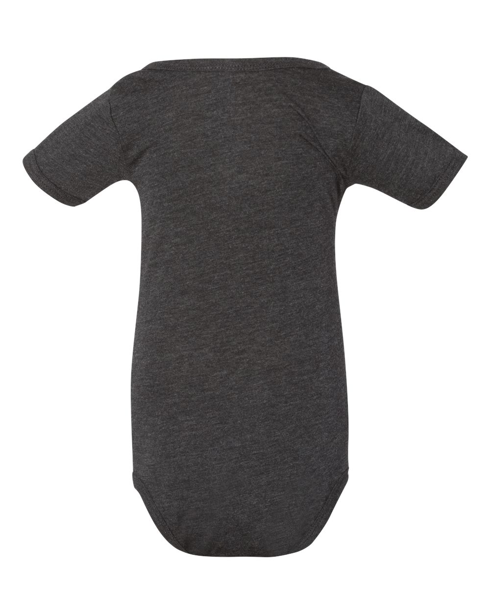 Front View of Charcoal Black Triblend Infant Triblend Short Sleeve One Piece - 134B