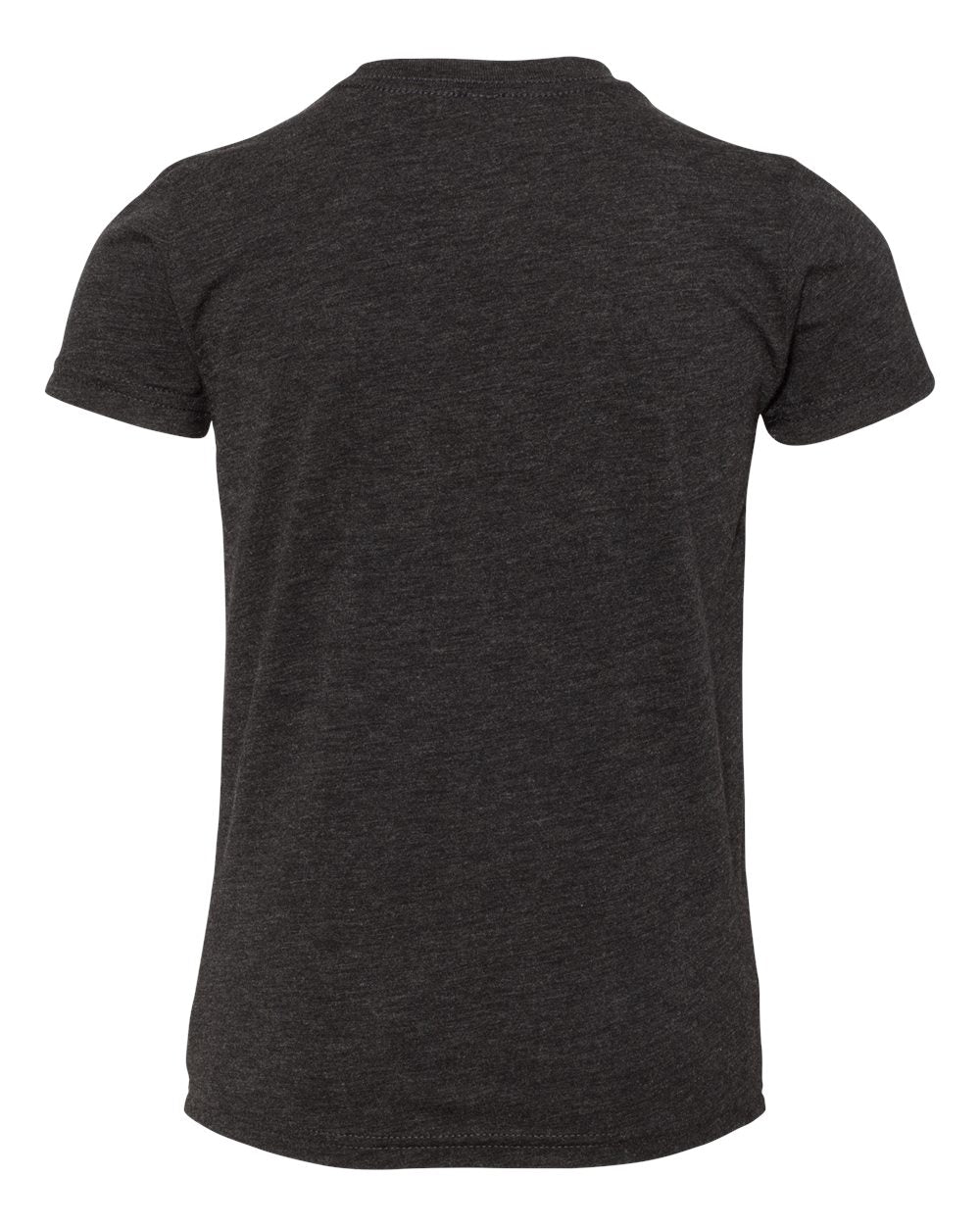 Front View of Charcoal Black Triblend Youth Triblend Tee - 3413Y