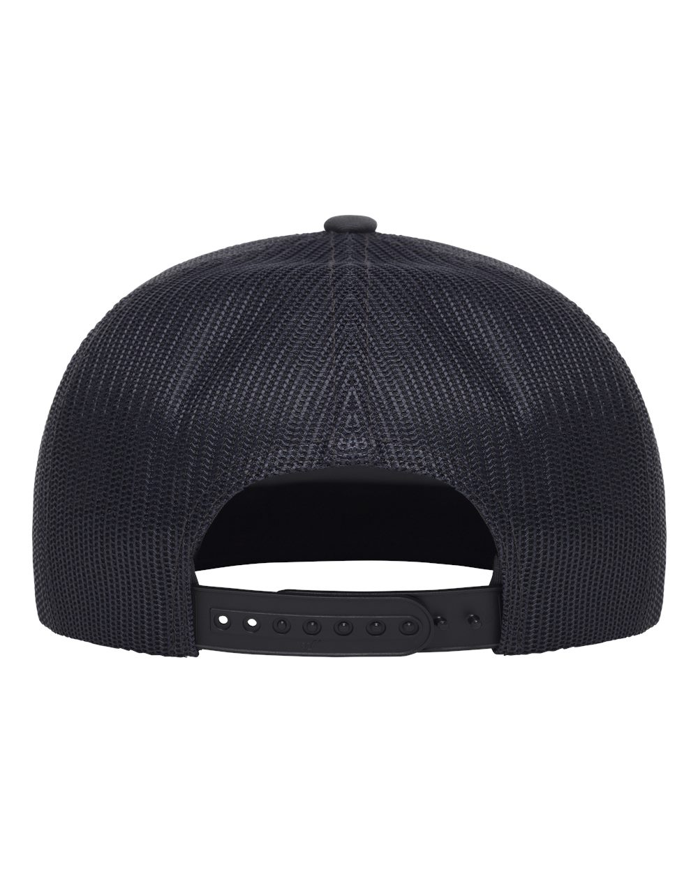 Rear View of Charcoal Classic Five-Panel Trucker Rope Cap - 6006BD plain