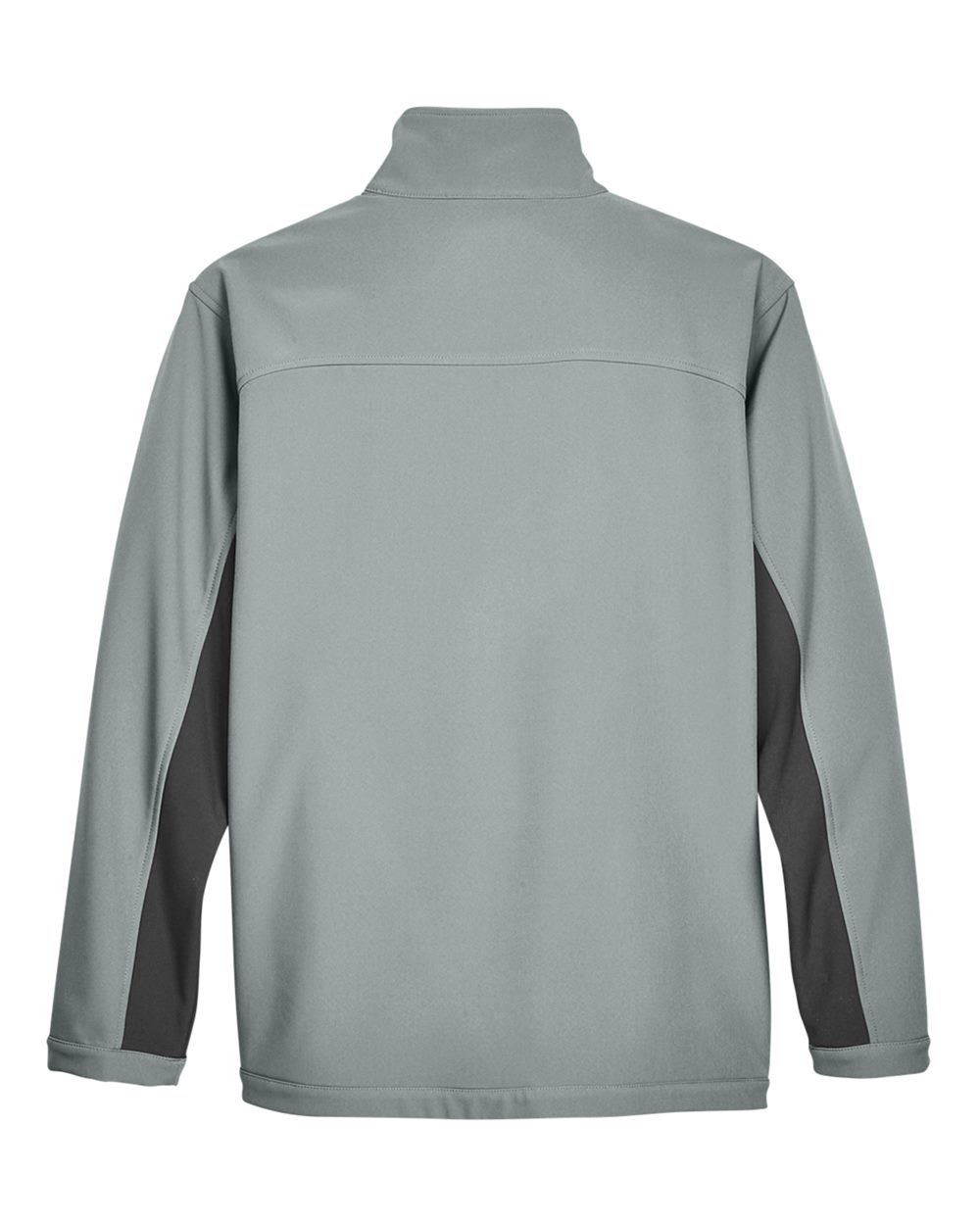 Front View of Charcoal/ Dark Charcoal Men's Soft Shell Colorblock Jacket - D997