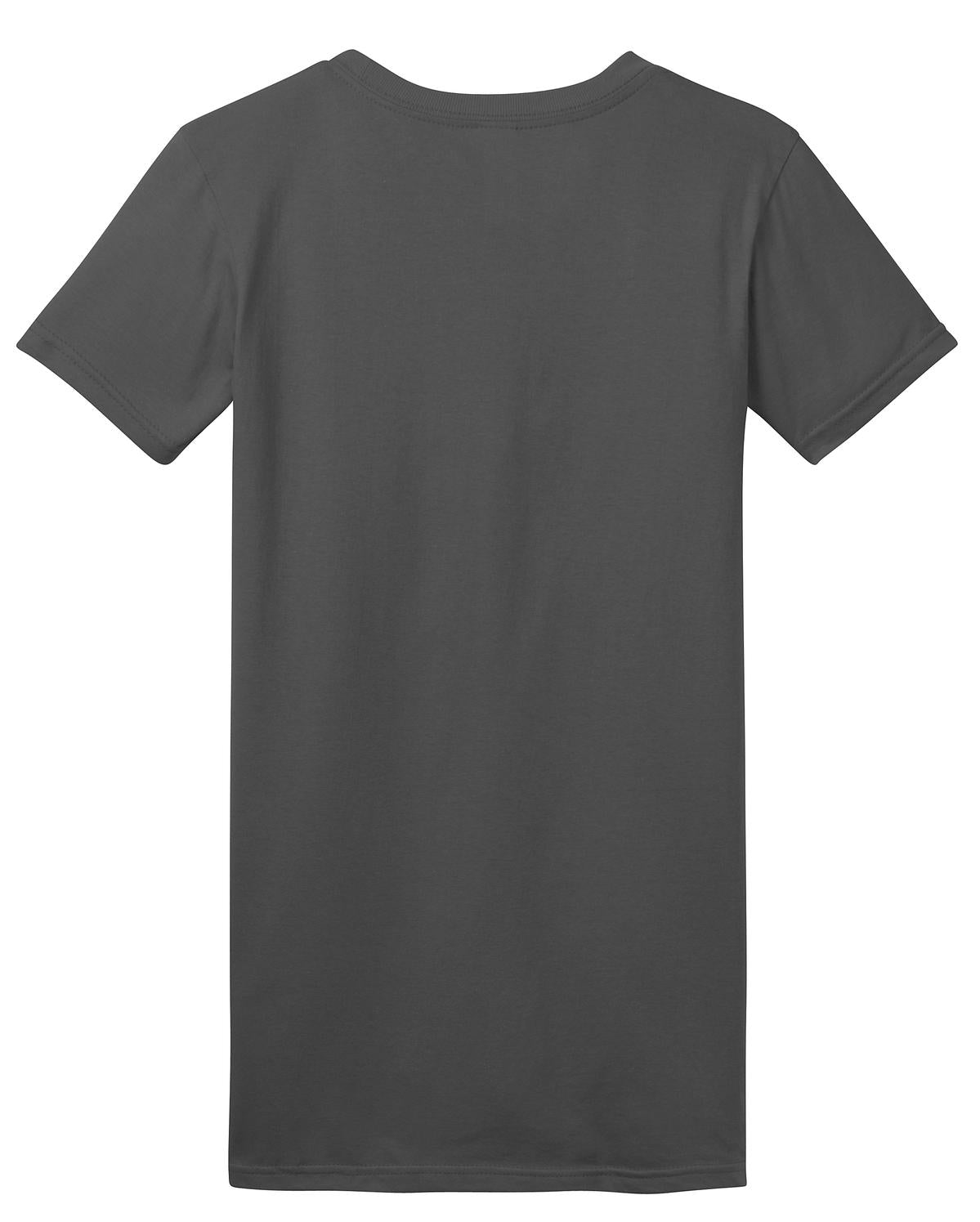 Rear View of Charcoal District Women's Fitted The Concert Tee DT5001