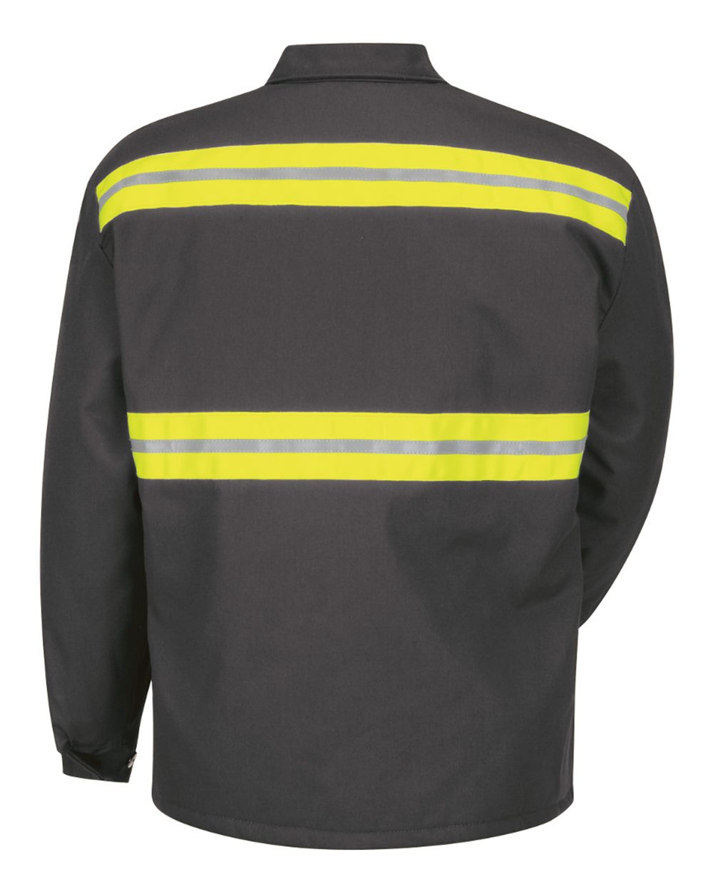 Front View of Charcoal Enhanced Visibility Perma-Lined Panel Jacket - JT50EN