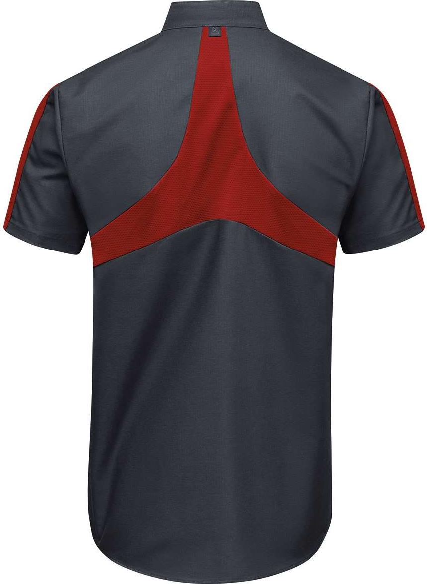 Front View of Charcoal/ Fireball Mimix™ Pro+ Short Sleeve Work Shirt With OilBlok - SX46