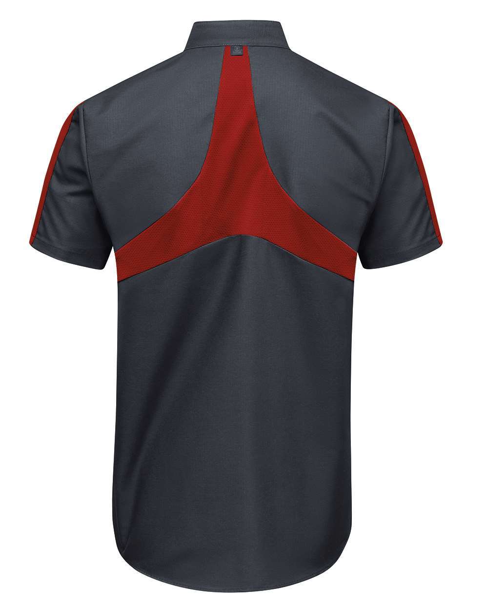 Rear View of Charcoal/ Fireball Mimix™ Pro+ Short Sleeve Work Shirt With OilBlok - Tall Sizes - SX46T