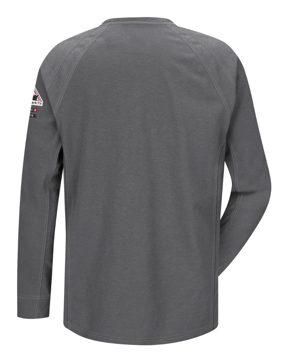 Front View of Charcoal Flame Resistant Long Sleeve Shirt - QT32