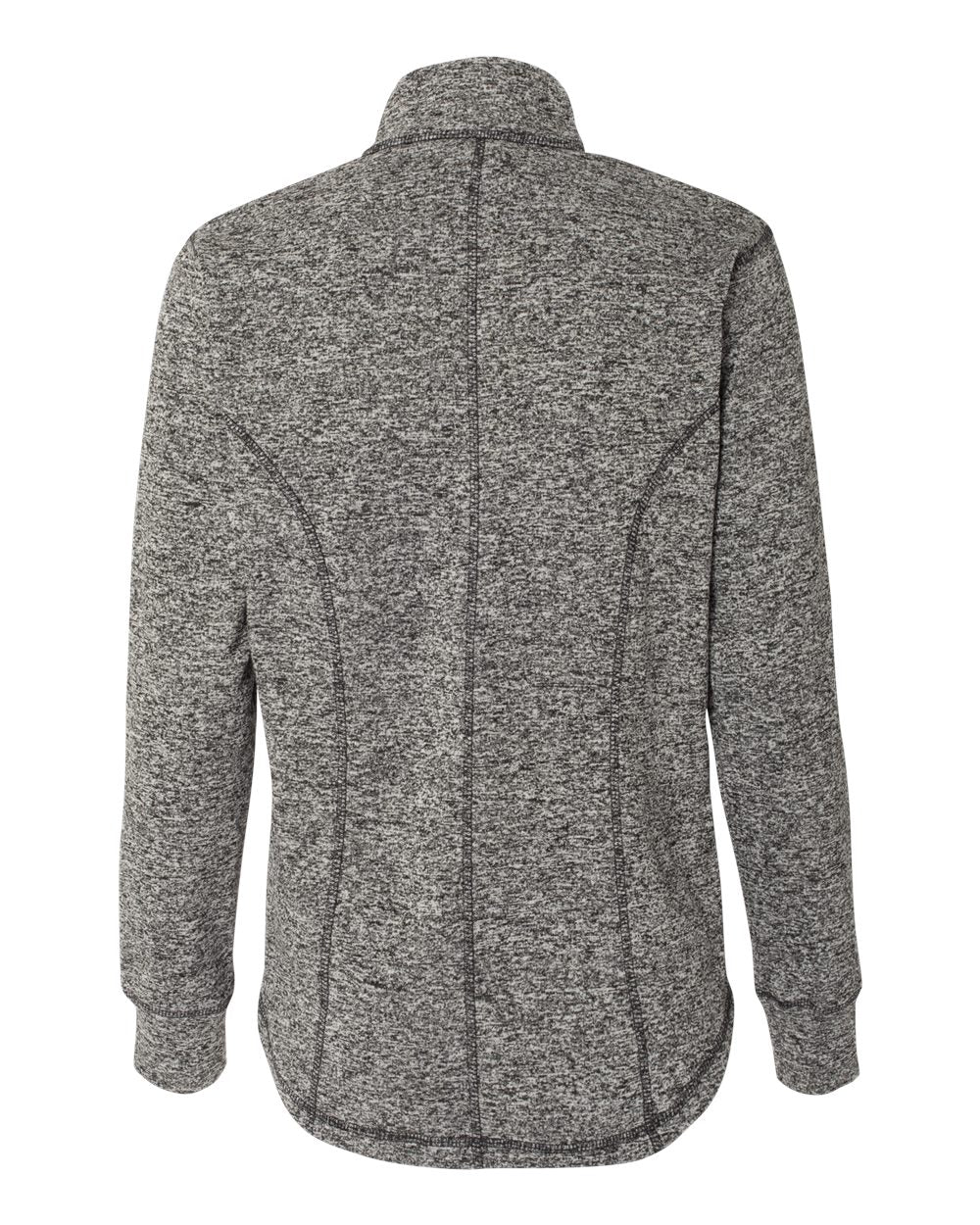 Front View of Charcoal Fleck/ Black Women's Cosmic Fleece Quarter-Zip Pullover - 8617