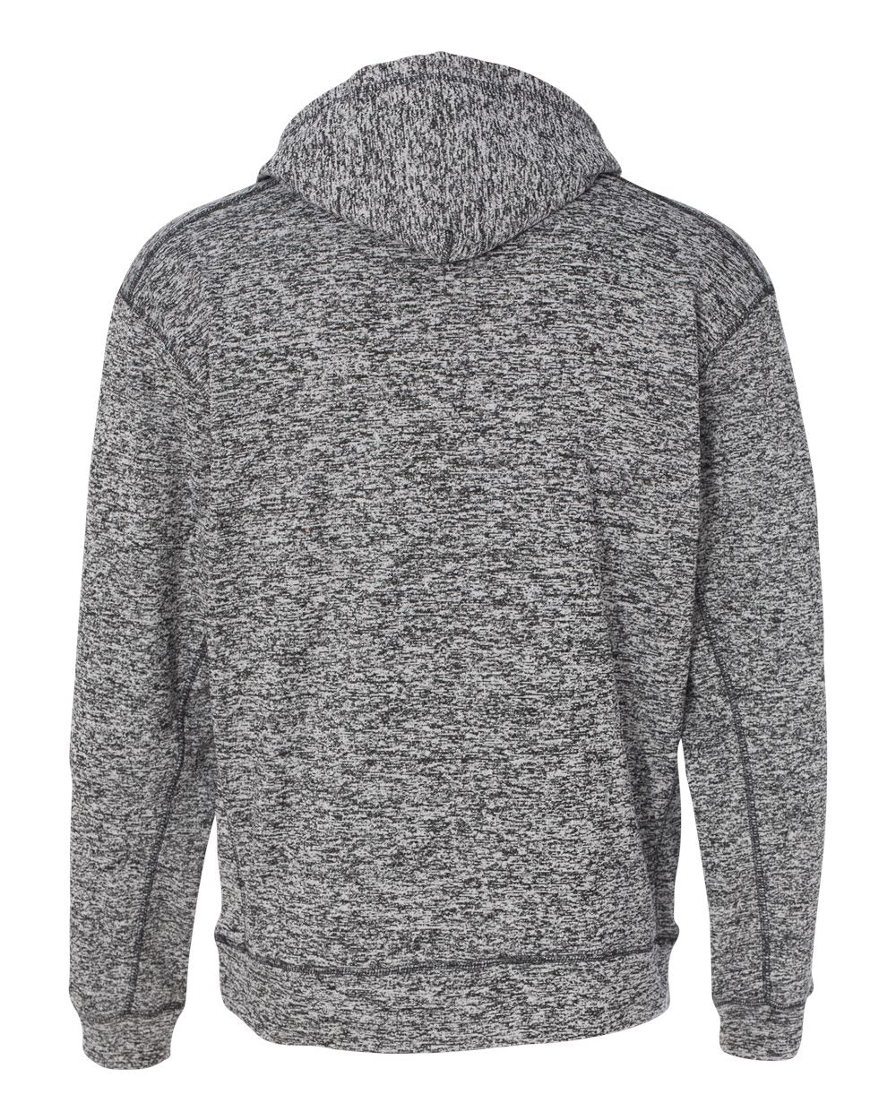 Rear View of Charcoal Fleck Cosmic Fleece Hooded Sweatshirt - 8613