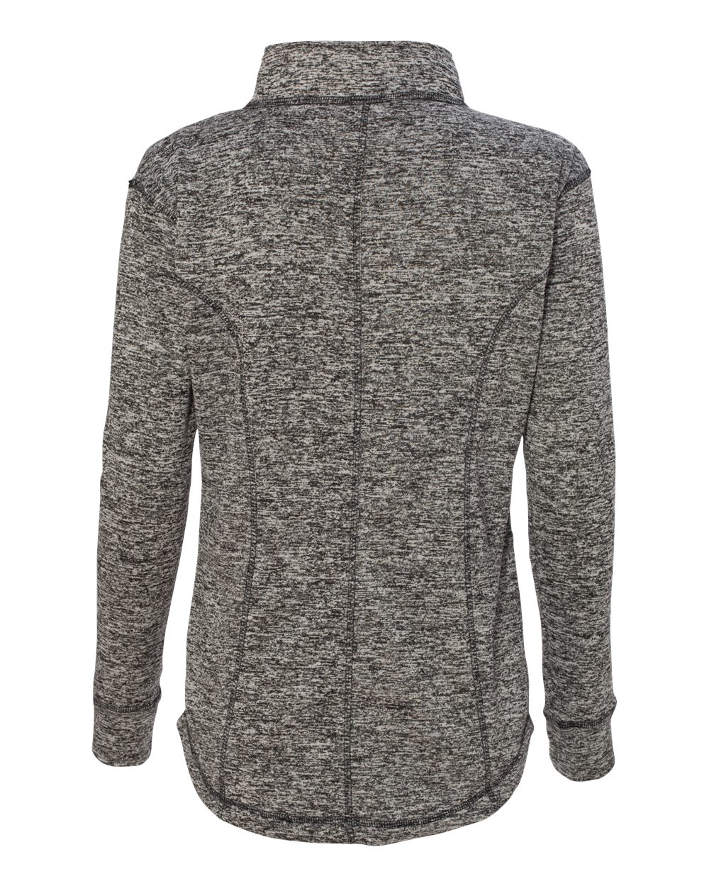Front View of Charcoal Fleck/ Fire Coral Women's Cosmic Fleece Quarter-Zip Pullover - 8617