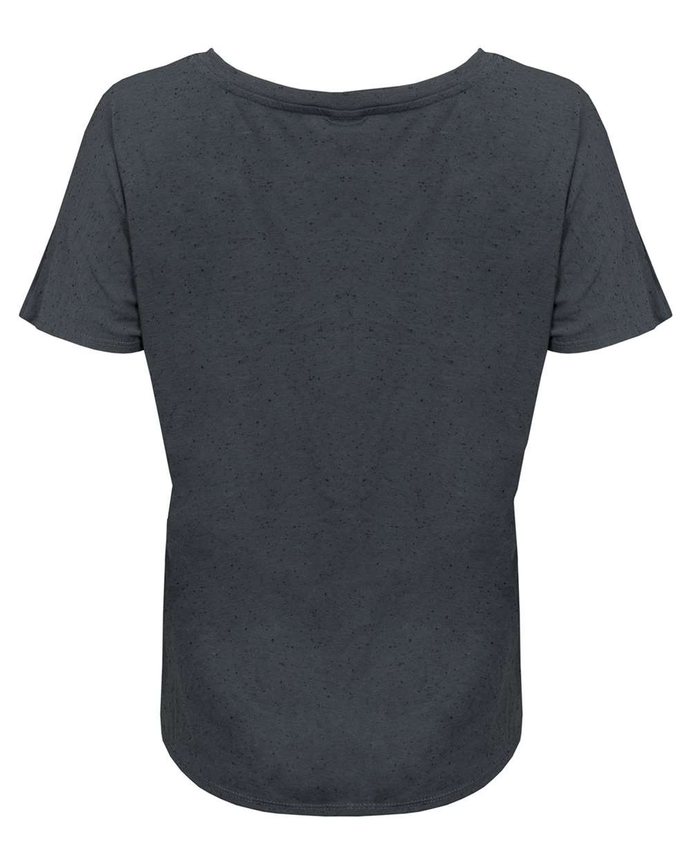 Front View of Charcoal Fleck Women's Tri-Blend Fleck V-Neck T-Shirt - 203FV