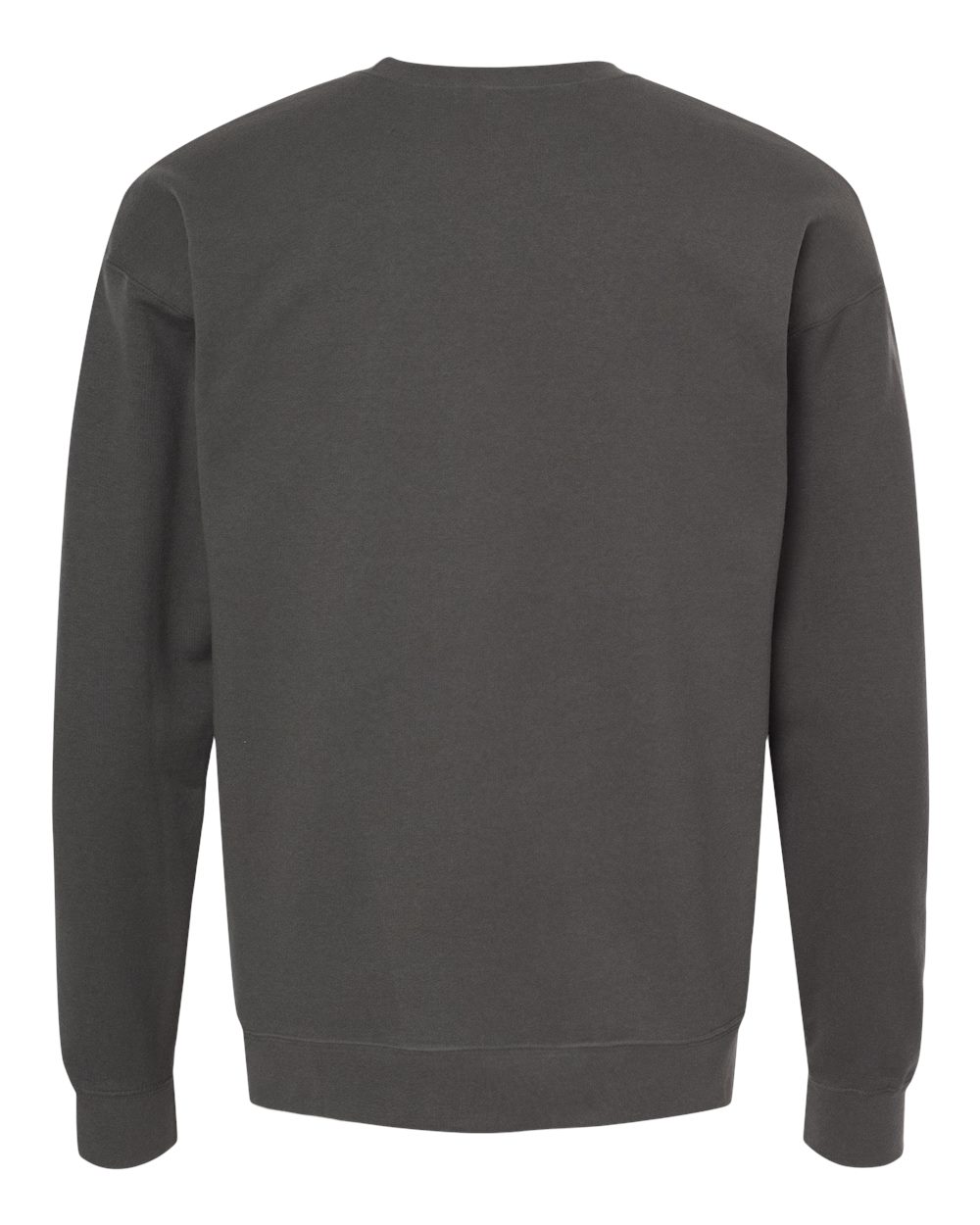 Rear View of Charcoal Fleece Crewneck Sweatshirt - 340