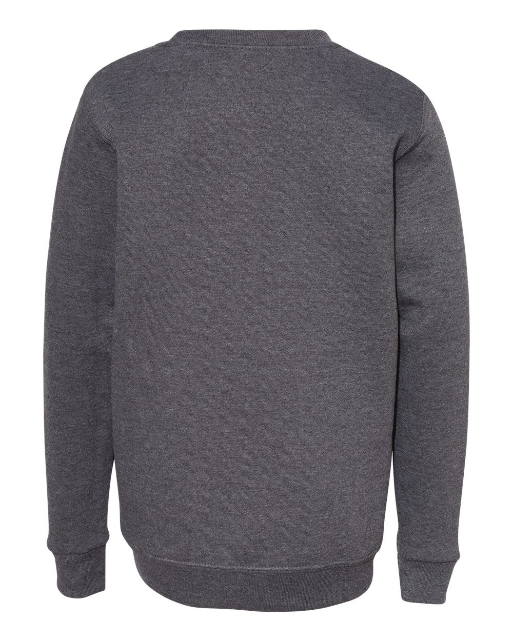 Front View of Charcoal Heather Ecosmart® Youth Crewneck Sweatshirt - P360