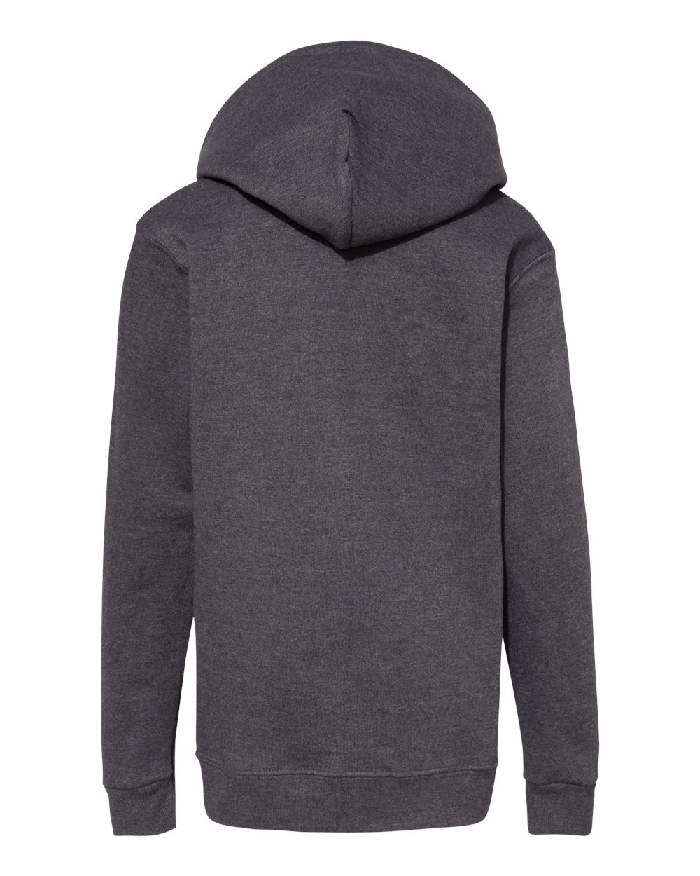 Front View of Charcoal Heather Ecosmart® Youth Hooded Sweatshirt - P473