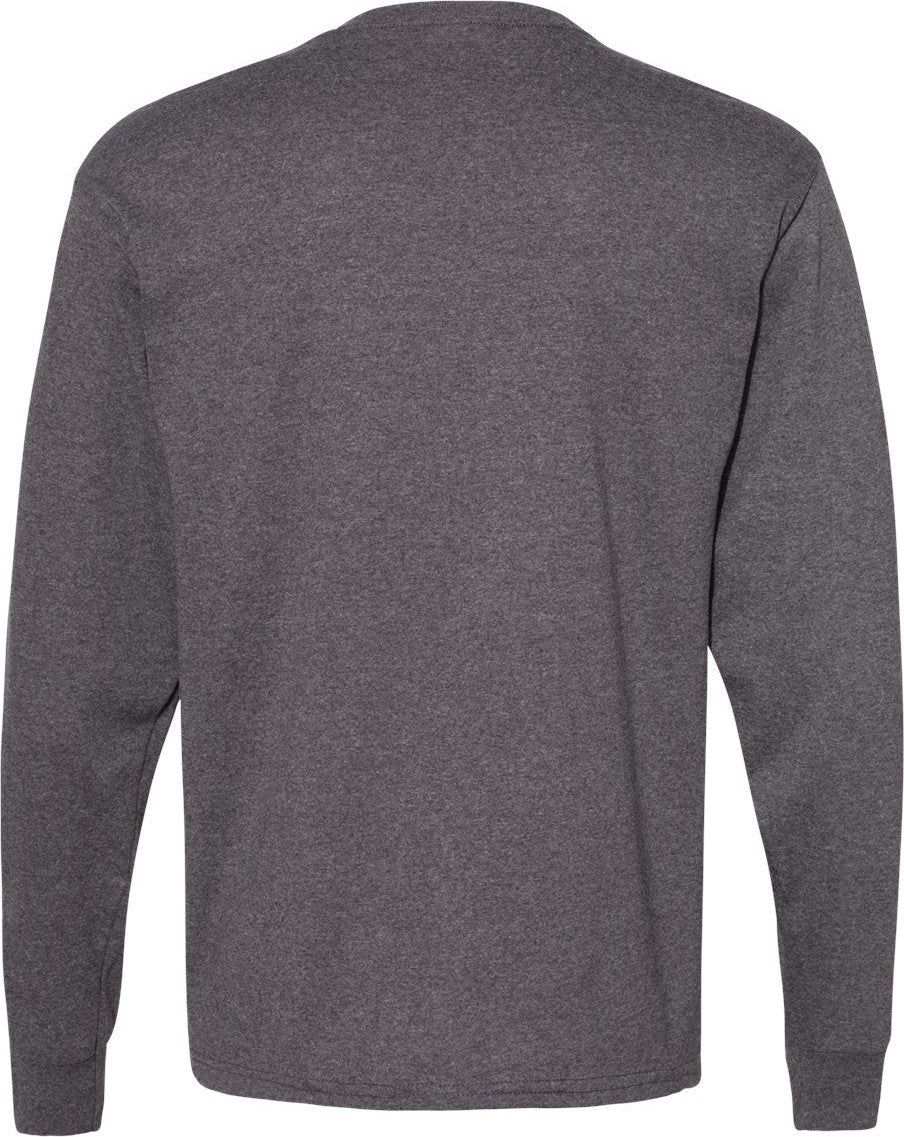 Front View of Charcoal Heather Essential-T Long Sleeve T-Shirt - 5286