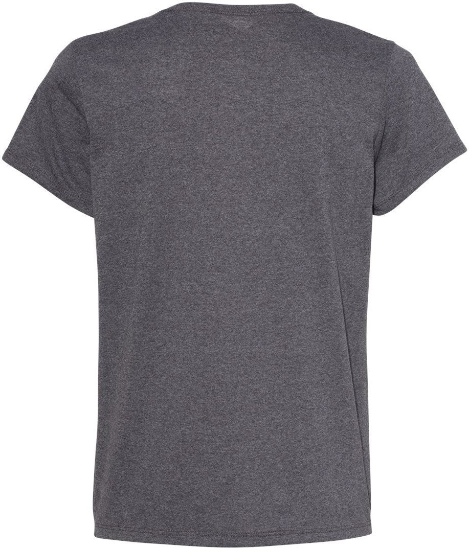 Front View of Charcoal Heather Essential-T Women’s V-Neck T-Shirt - 5780