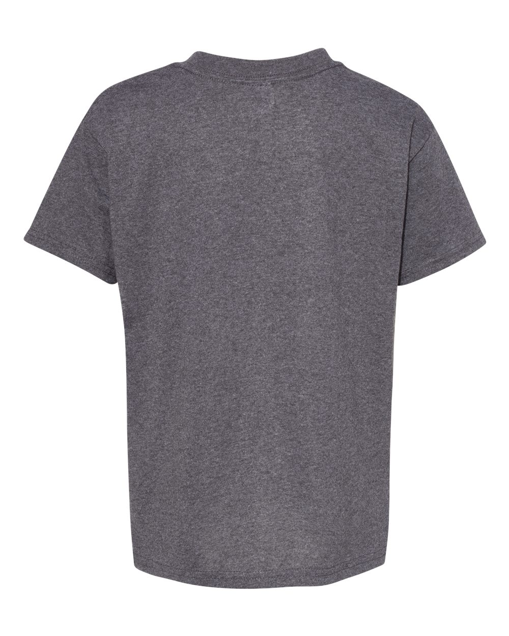 Rear View of Charcoal Heather Essential-T Youth T-Shirt - 5480