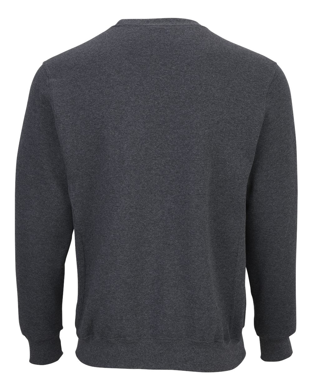 Front View of Charcoal Heather Fleece Crew Pullover - BM5101