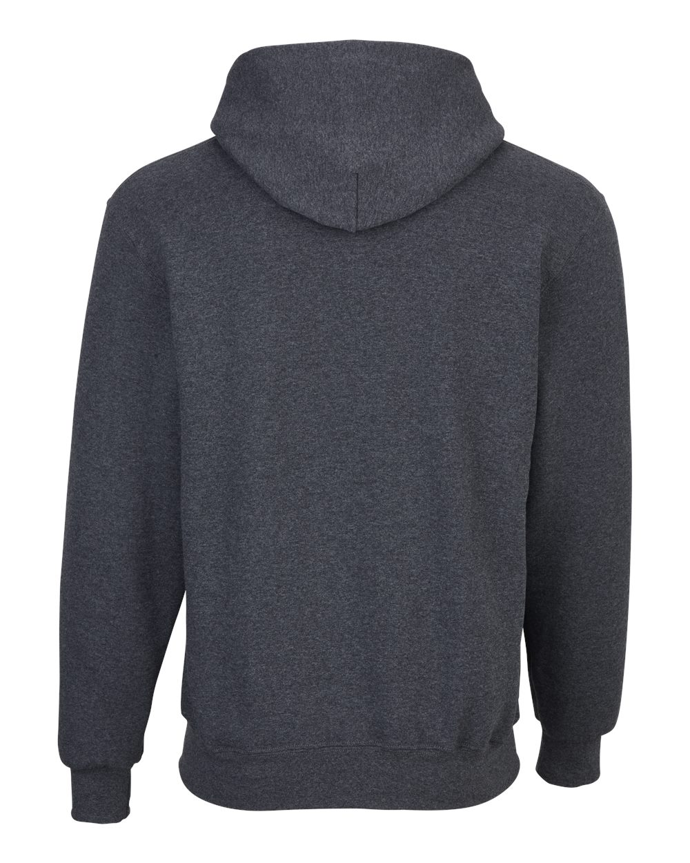 Front View of Charcoal Heather Fleece Hooded Pullover - BM5302
